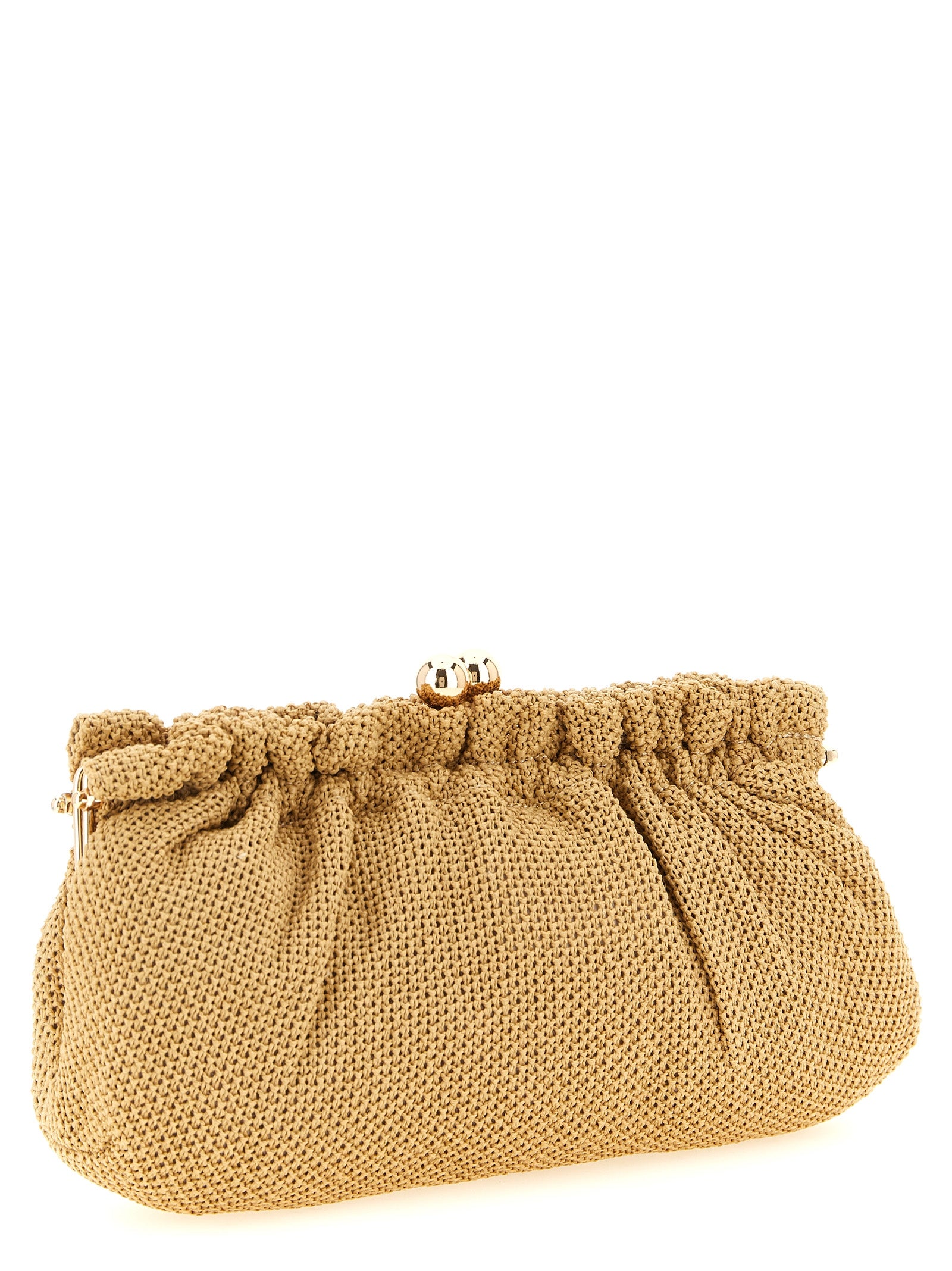 Twin Set Braided Raffia Clutch