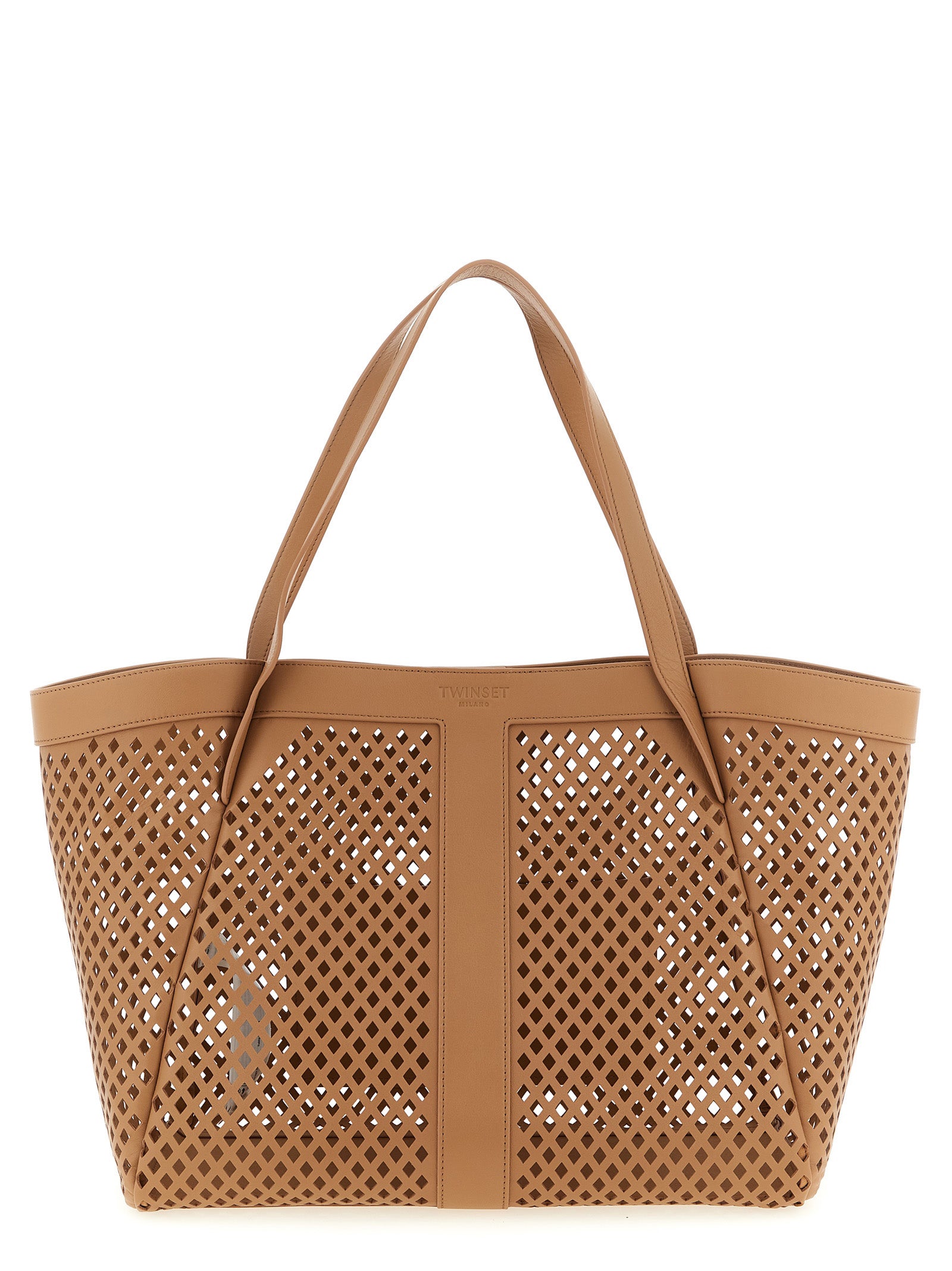Twin Set Openwork Leather Shopping Bag