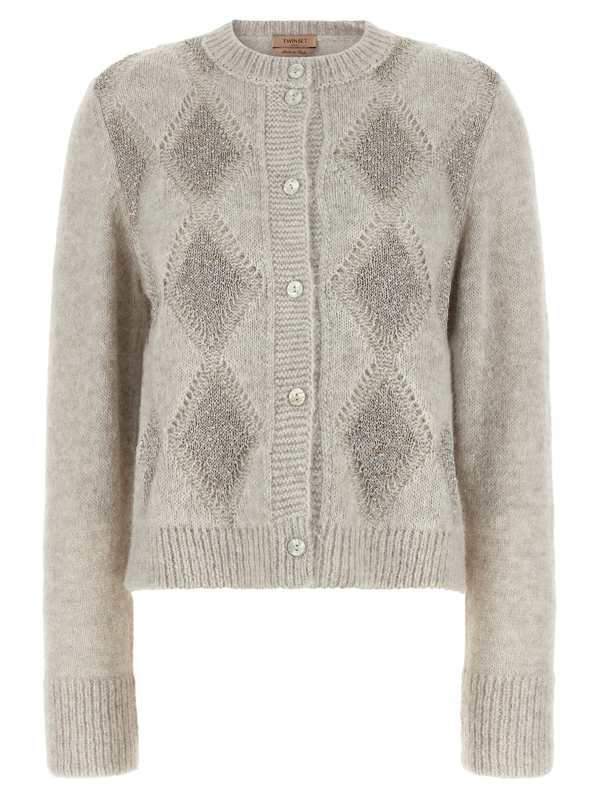 Twin Set Jacquard Diamond Cardigan