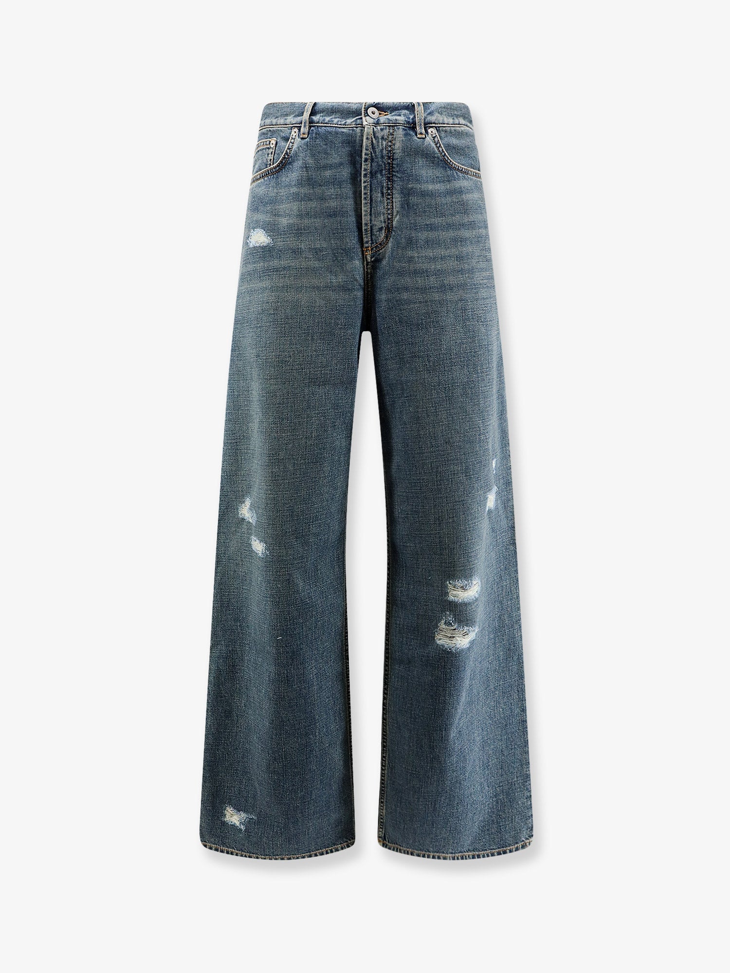 Dior Destroyed-effect Blue Denim Jeans