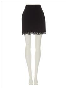Dolce & Gabbana Virgin Wool Mini Skirt With Lace Detail