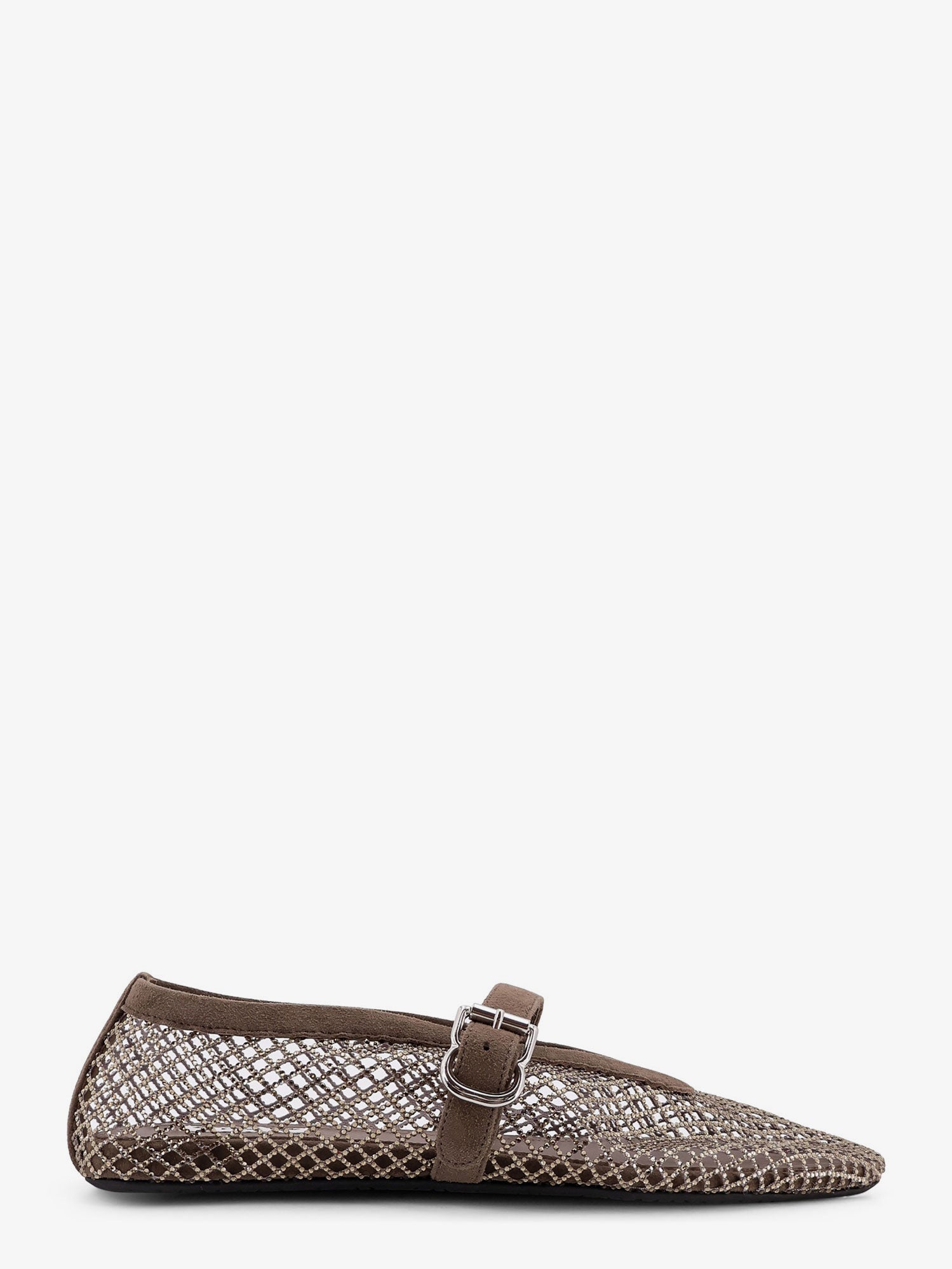 Alaïa Flat Mesh Ballerinas With Rhinestone Detail