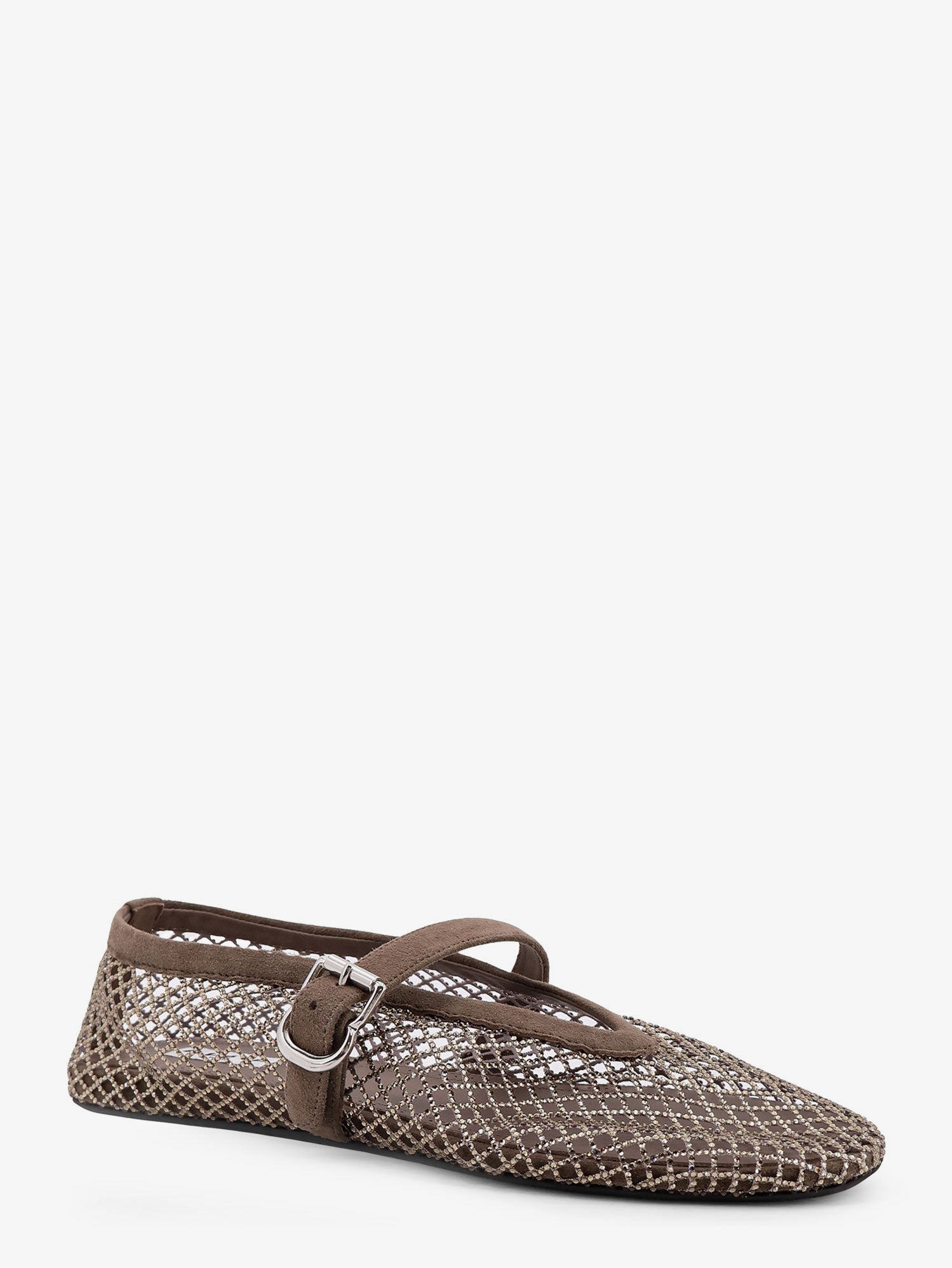 Alaïa Flat Mesh Ballerinas With Rhinestone Detail