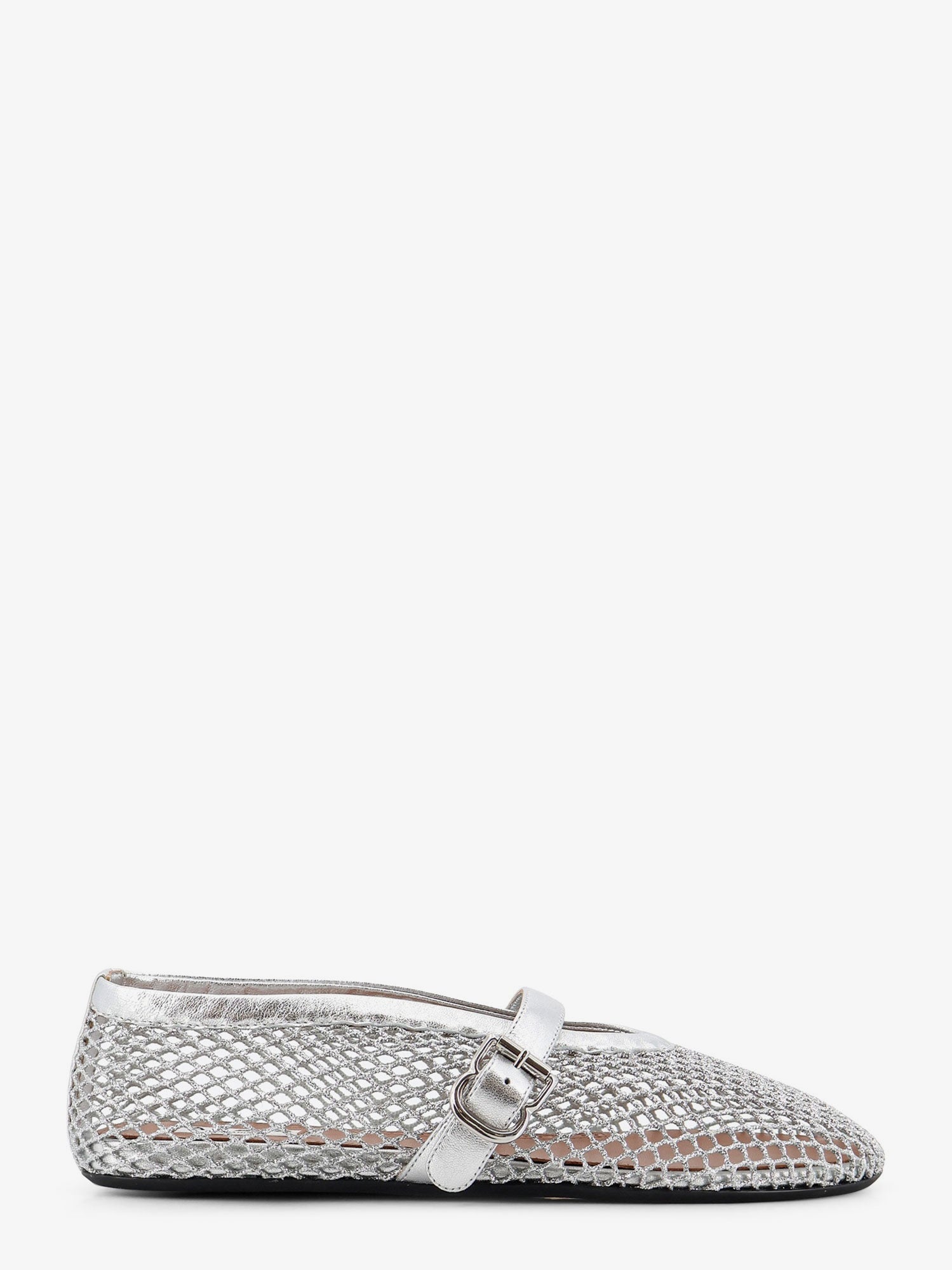 Alaïa Ballet Flats Glitter Mesh And Leather Ballerinas