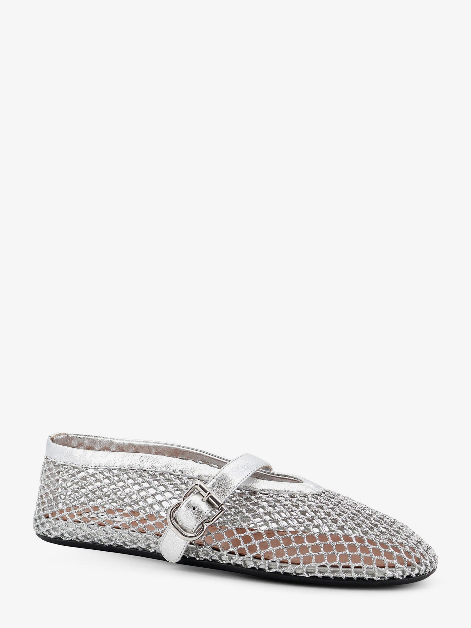 Alaïa Ballet Flats Glitter Mesh And Leather Ballerinas