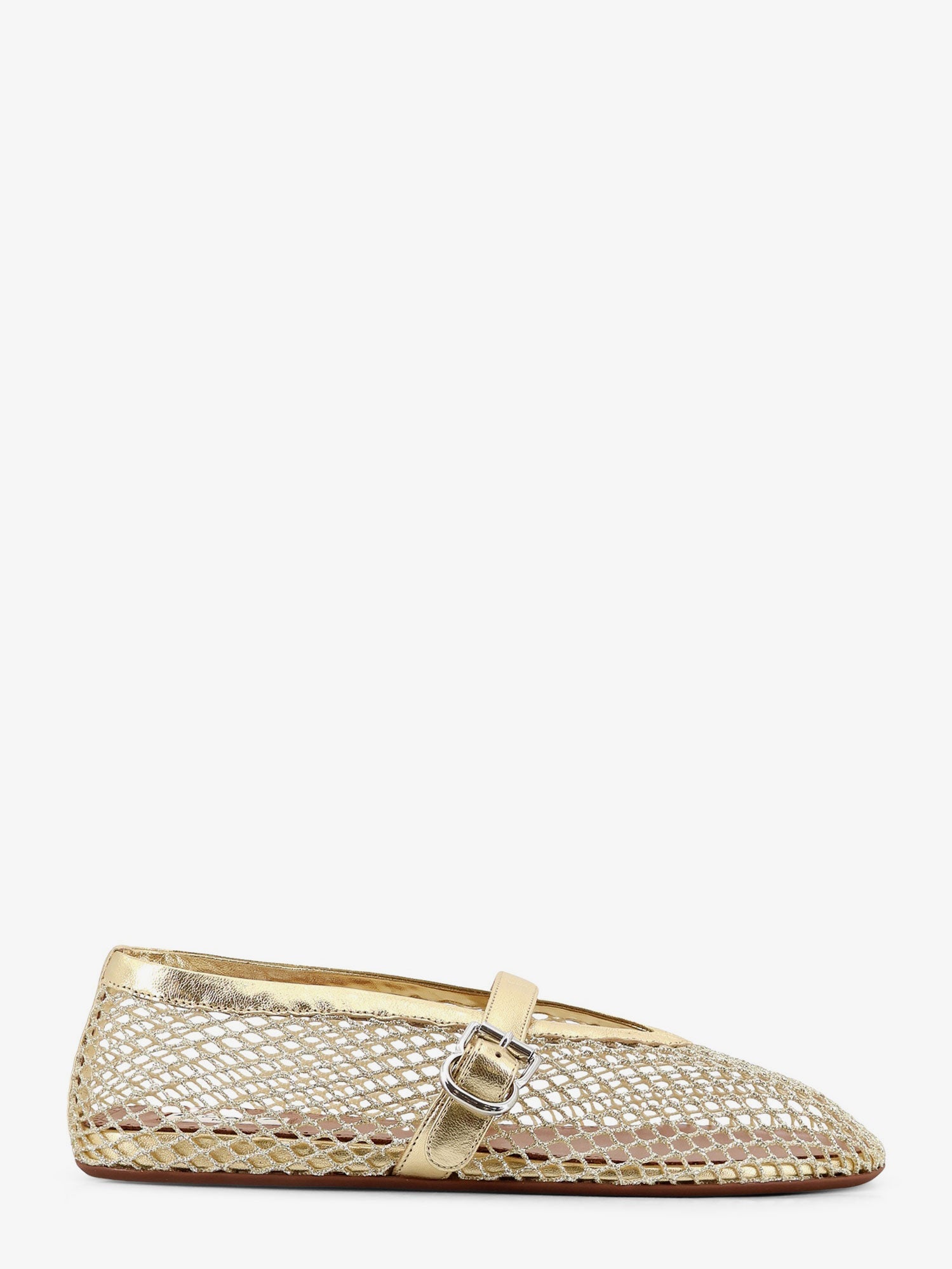 Alaïa Ballet Flats Glitter Mesh And Leather Ballerinas