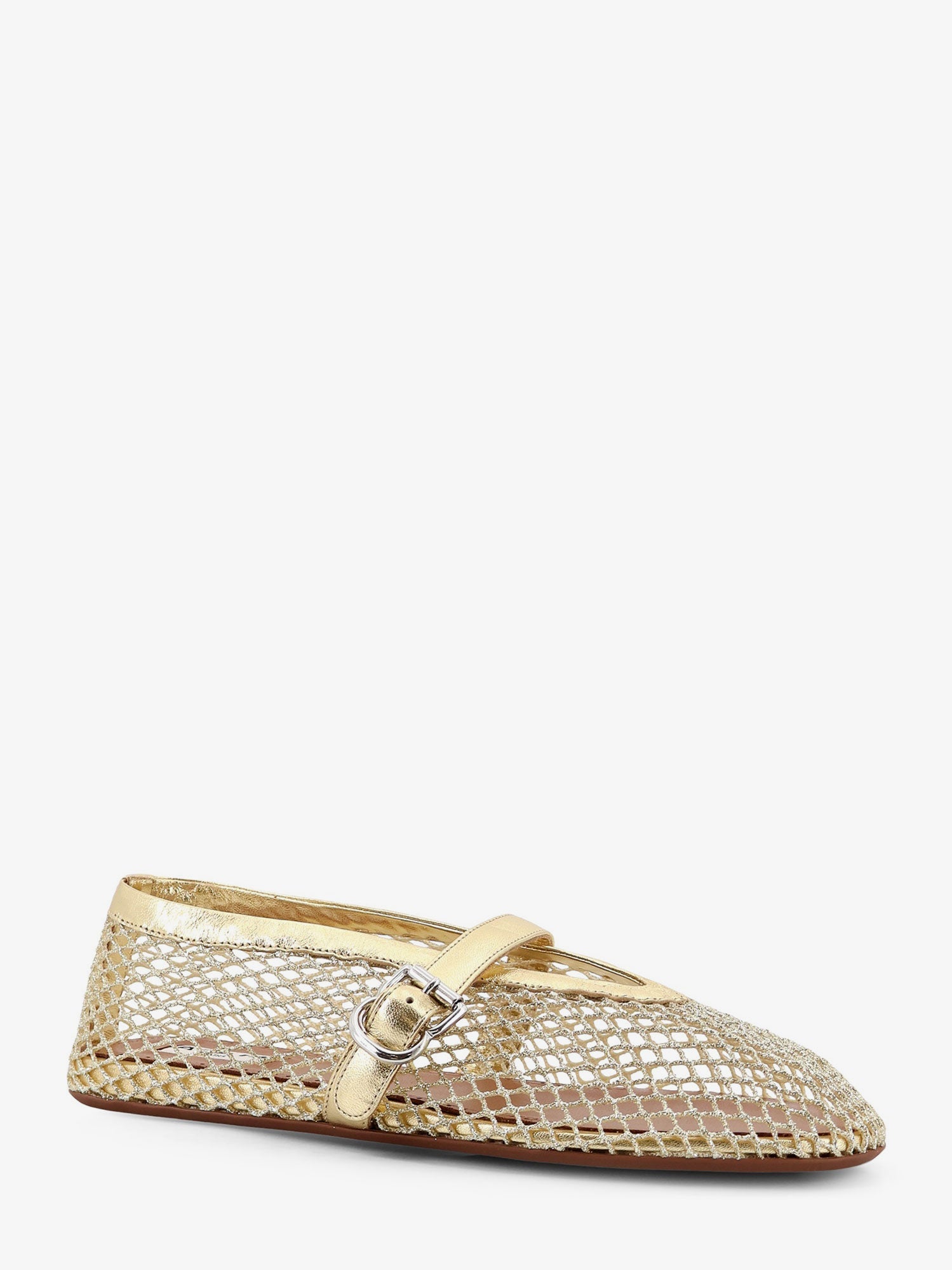 Alaïa Ballet Flats Glitter Mesh And Leather Ballerinas