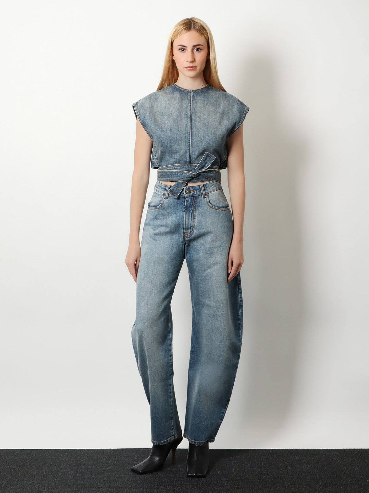 Alaïa Belted Denim Top