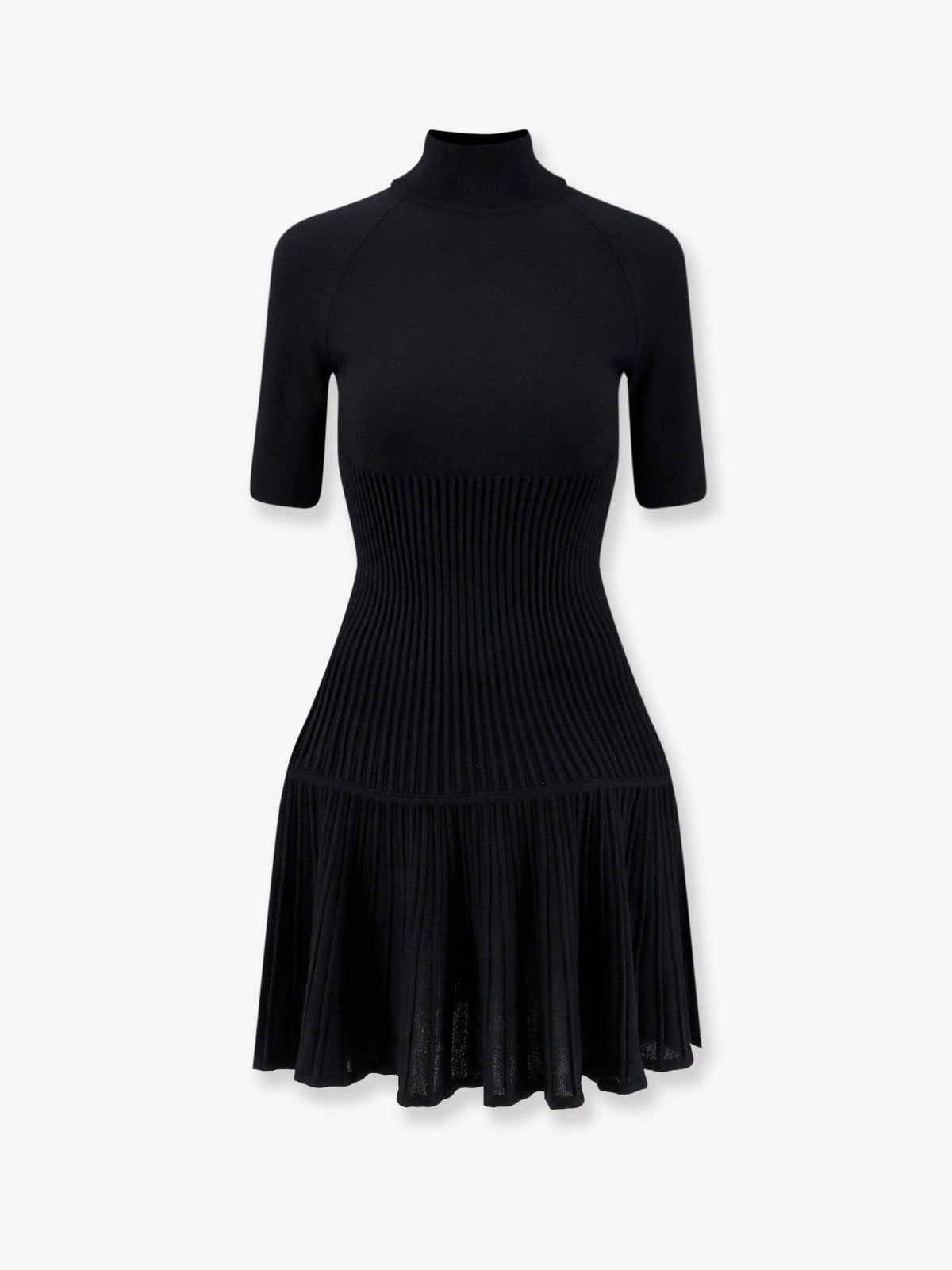Alaïa Crinoline Wool Blend Short Dress