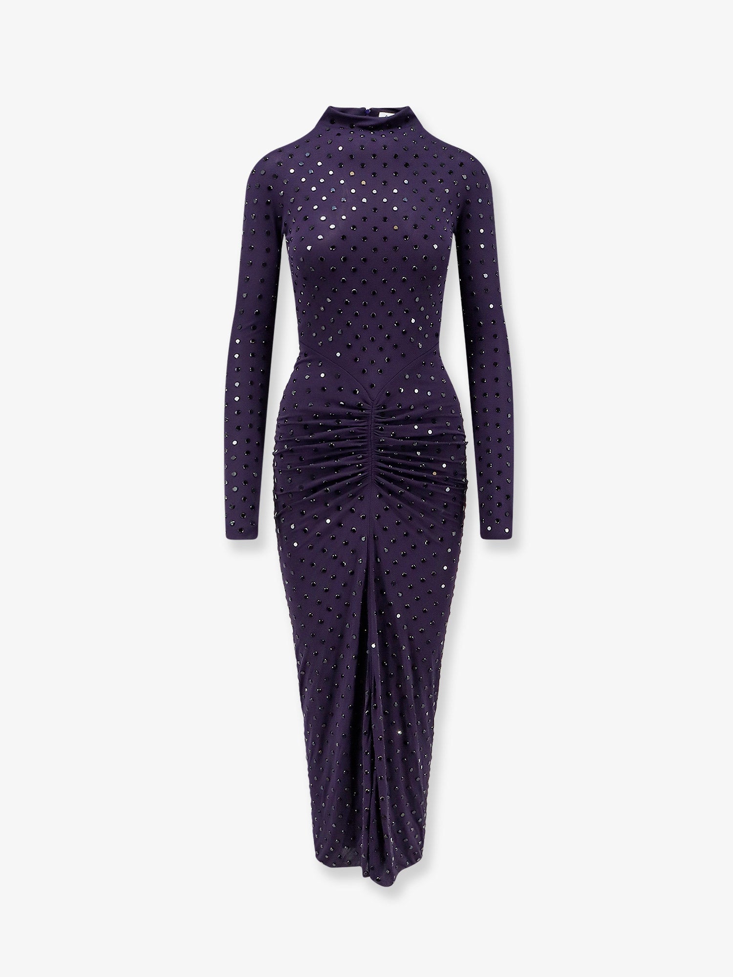 Alaïa Long Viscose Dress With All-over Rhinestones