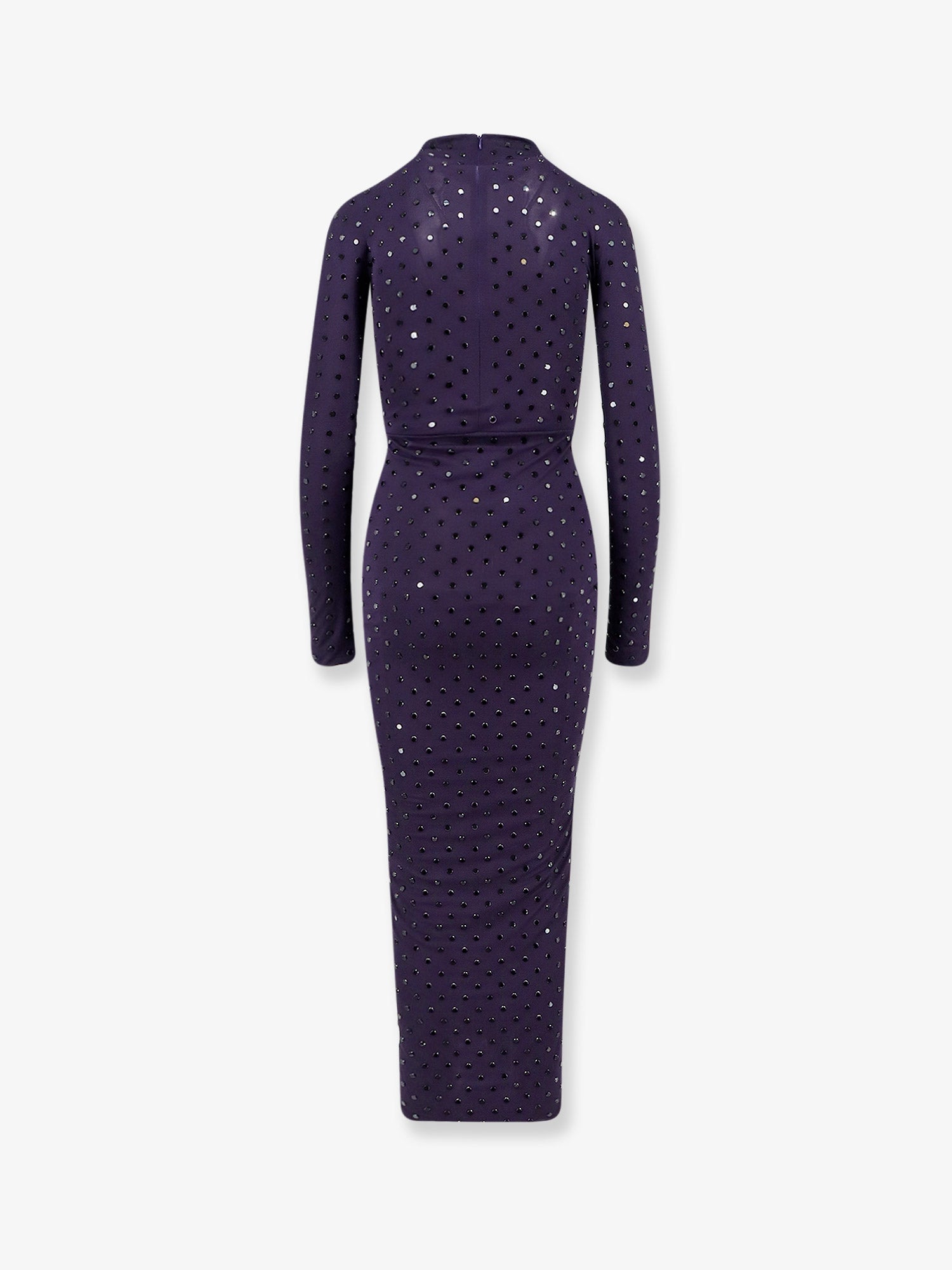 Alaïa Long Viscose Dress With All-over Rhinestones