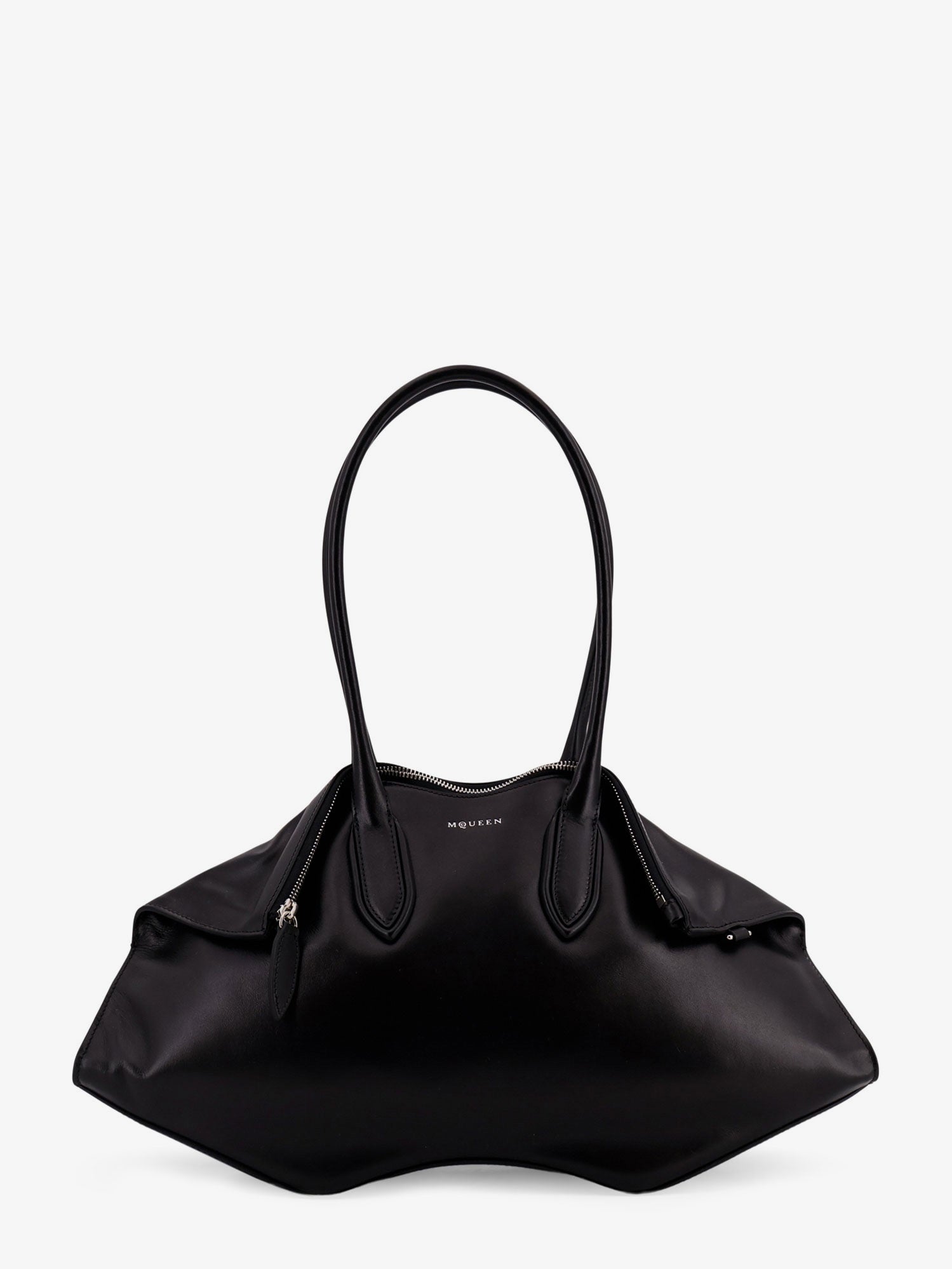 Alexander McQueen Manta Leather Shoulder Bag With All-over Metal Details