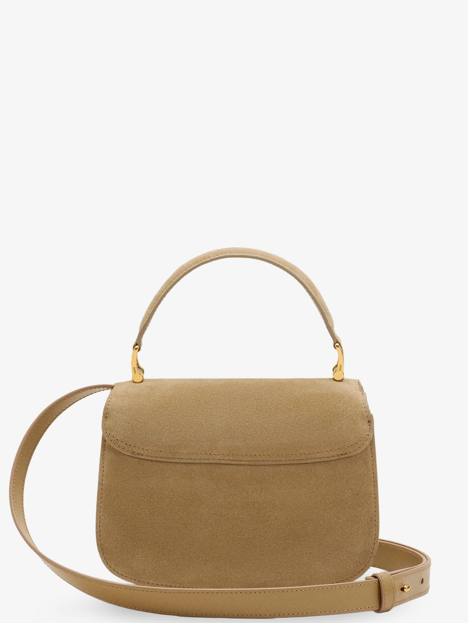 AMI Paris Suede Crossbody Bag With Metal Logo On The Front