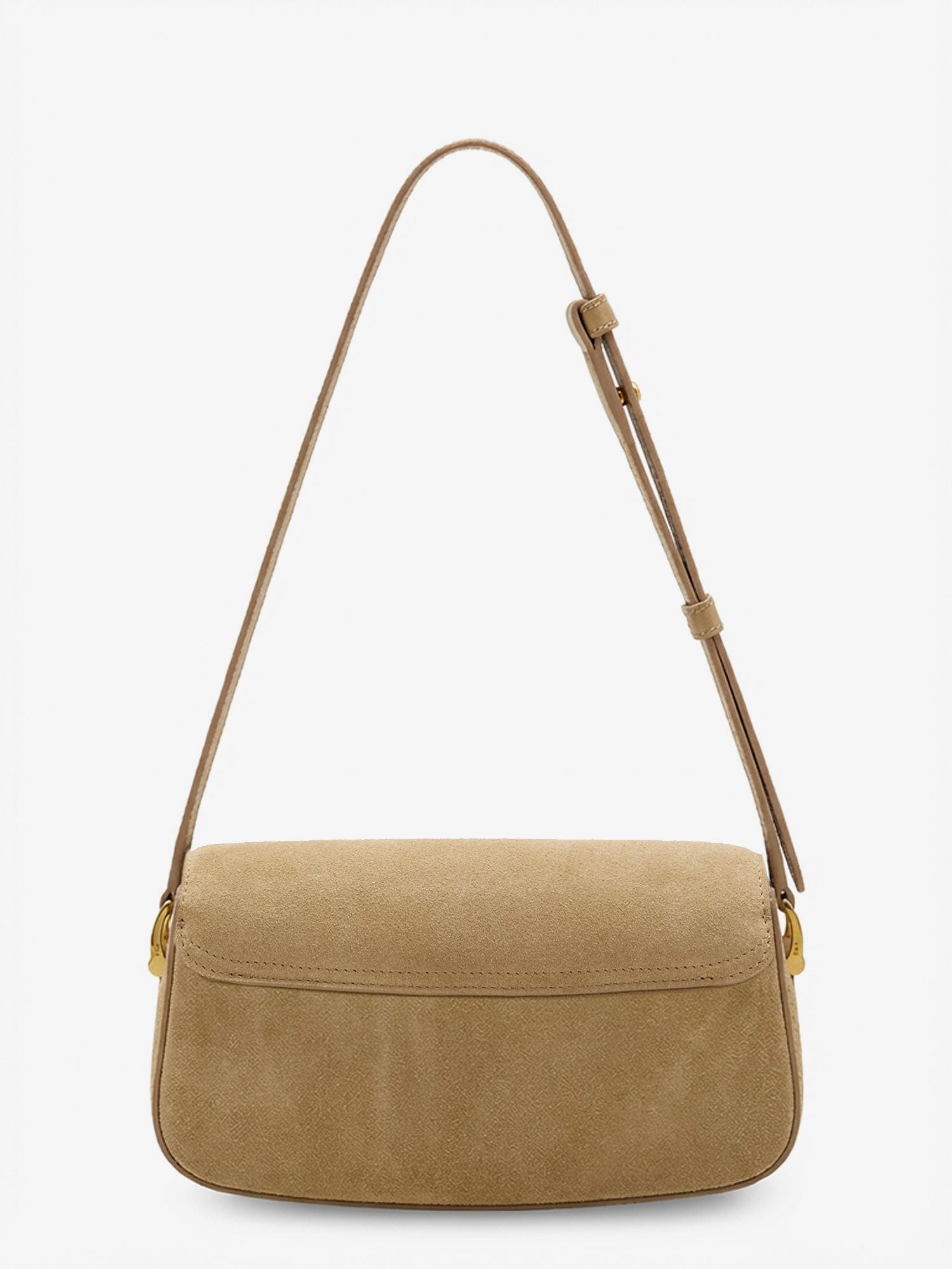 AMI Paris Suede Shoulder Bag With Logo On The Front
