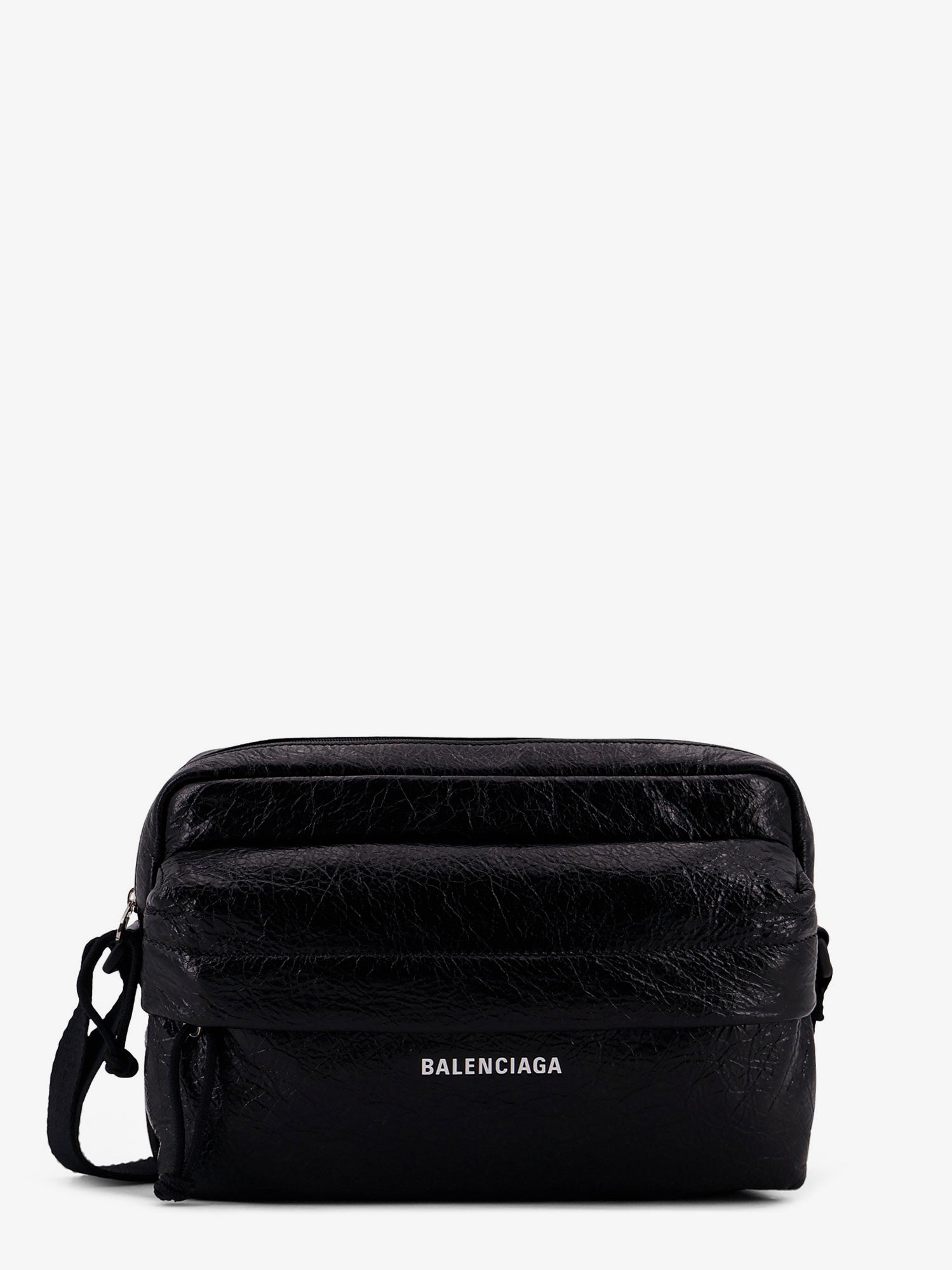 Balenciaga Leather Crossbody Bag With Logo On The Front