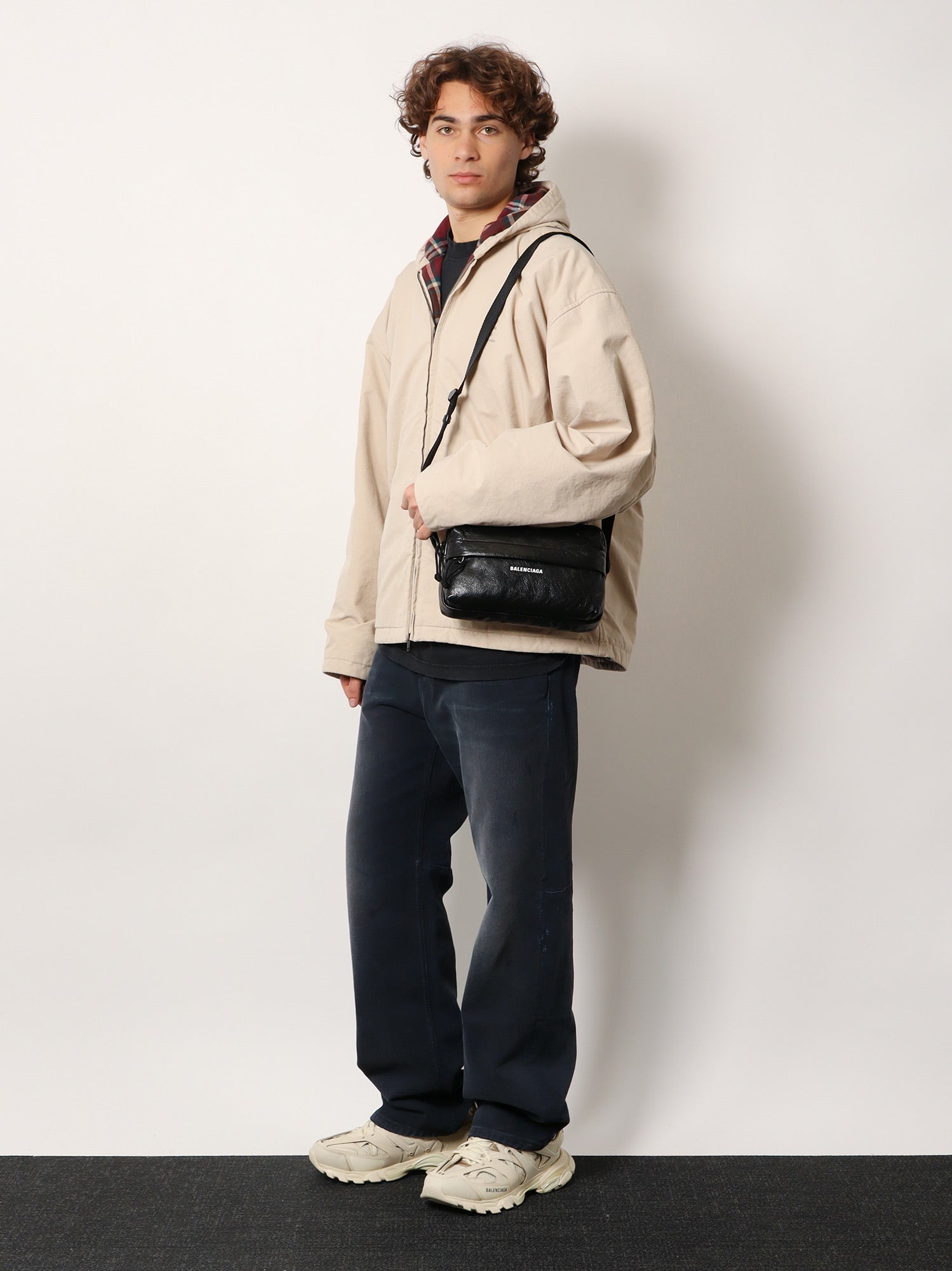 Balenciaga Cotton Blend Jacket With Embroidered Logo On The Front