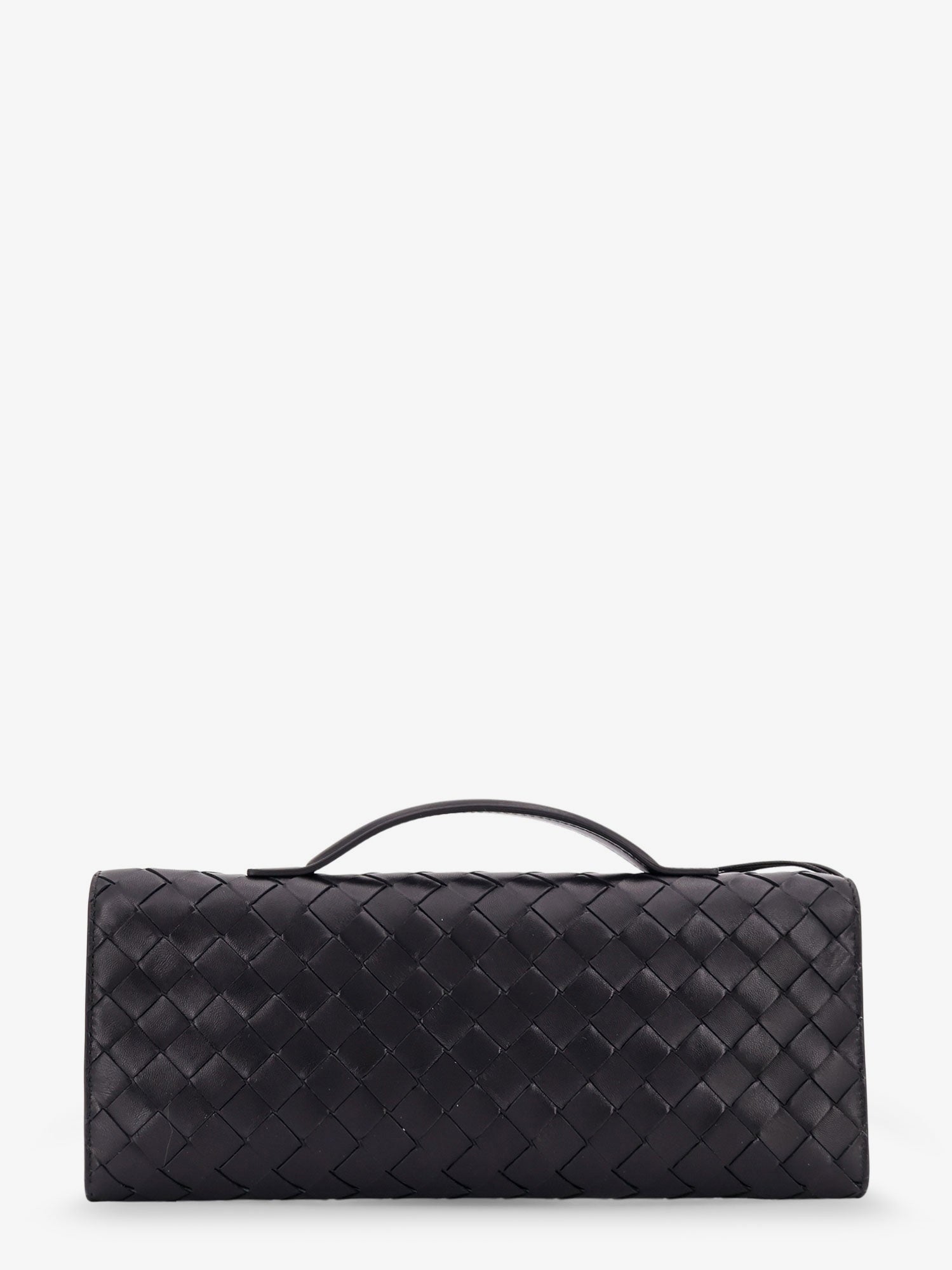 Bottega Veneta Andiamo Leather Clutch With Intrecciato Pattern