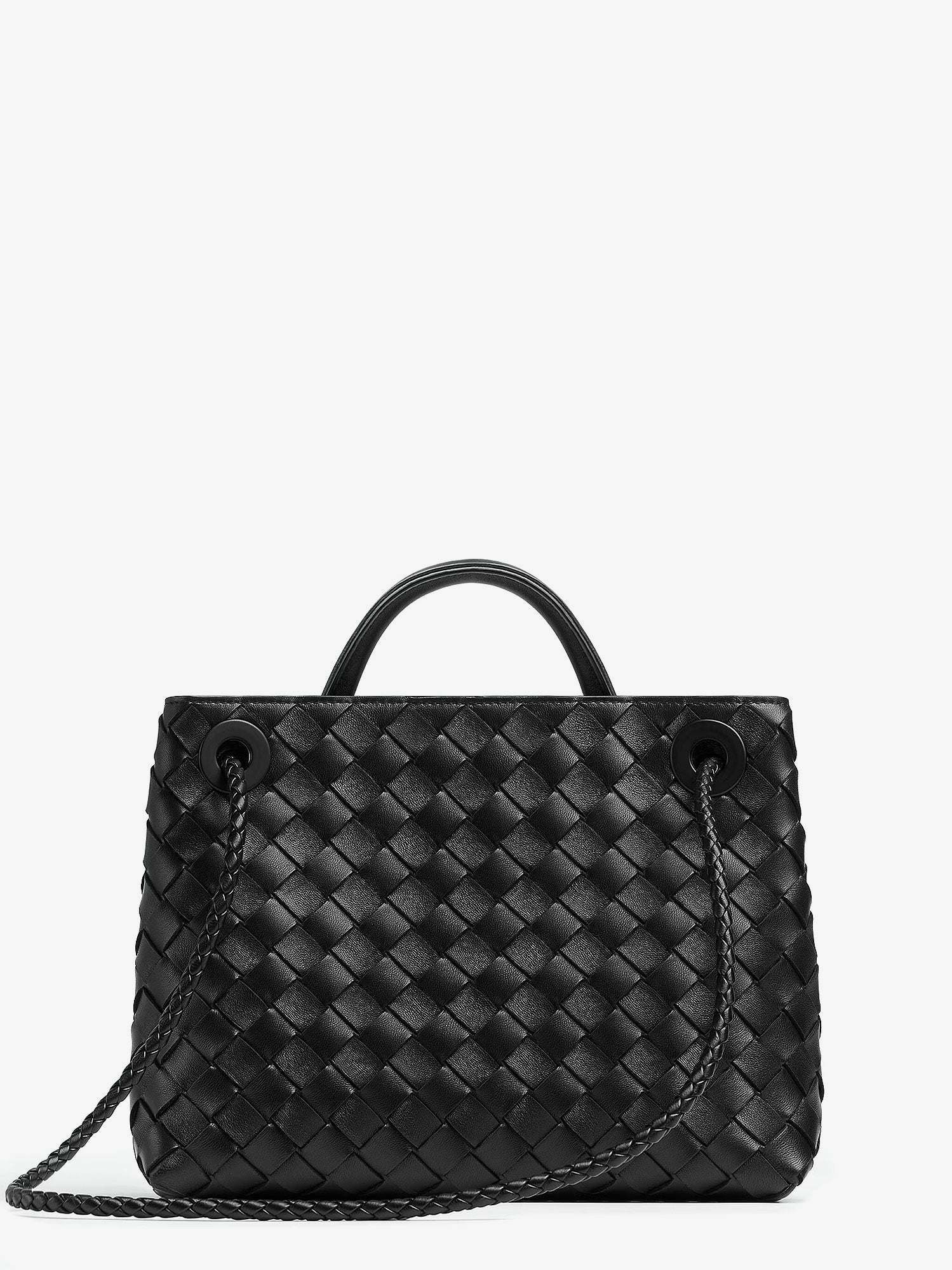 Bottega Veneta Andiamo Small Leather Crossbody Bag With Intrecciato Motif