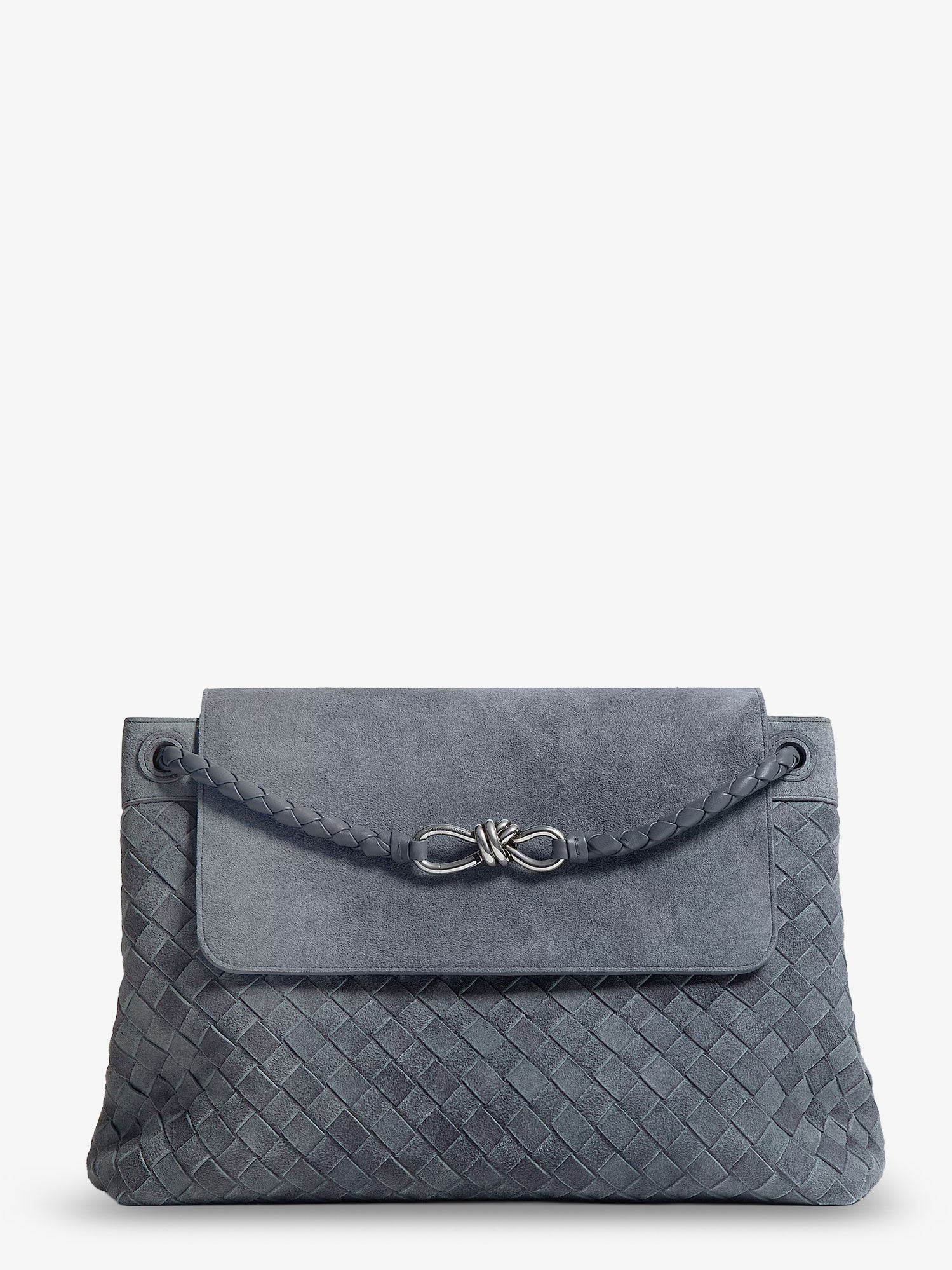 Bottega Veneta Andiamo Messenger Suede Shoulder Bag With Intrecciato Motif