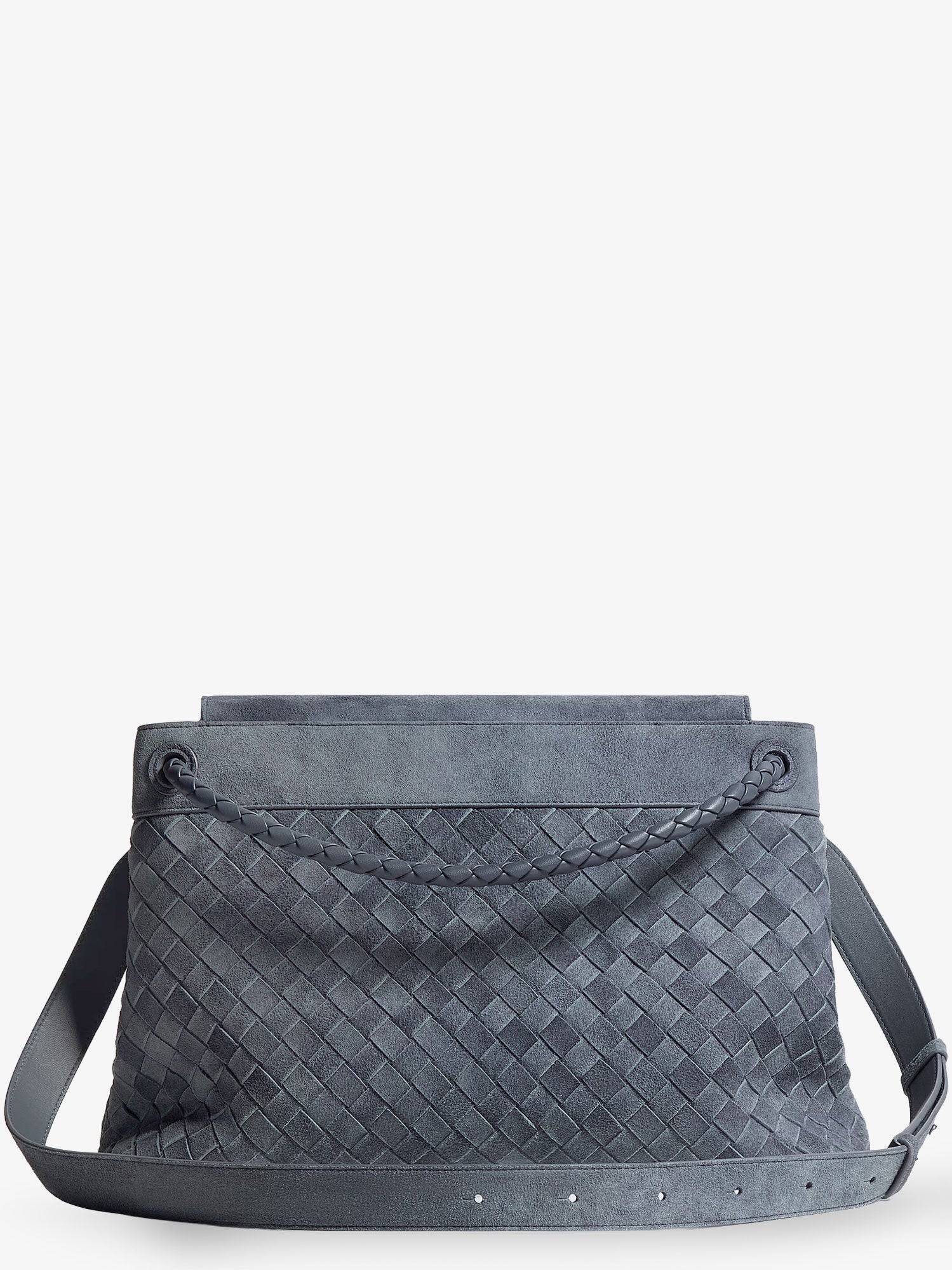 Bottega Veneta Andiamo Messenger Suede Shoulder Bag With Intrecciato Motif