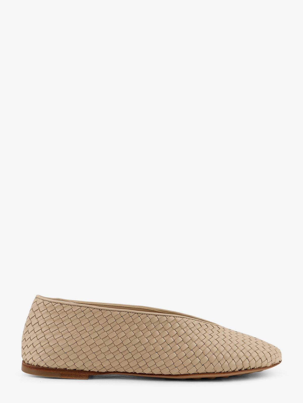 Bottega Veneta Rosa Flat Leather Ballerinas With Intrecciato Motif