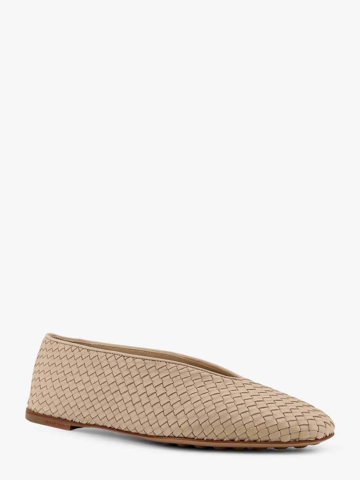 Bottega Veneta Rosa Flat Leather Ballerinas With Intrecciato Motif