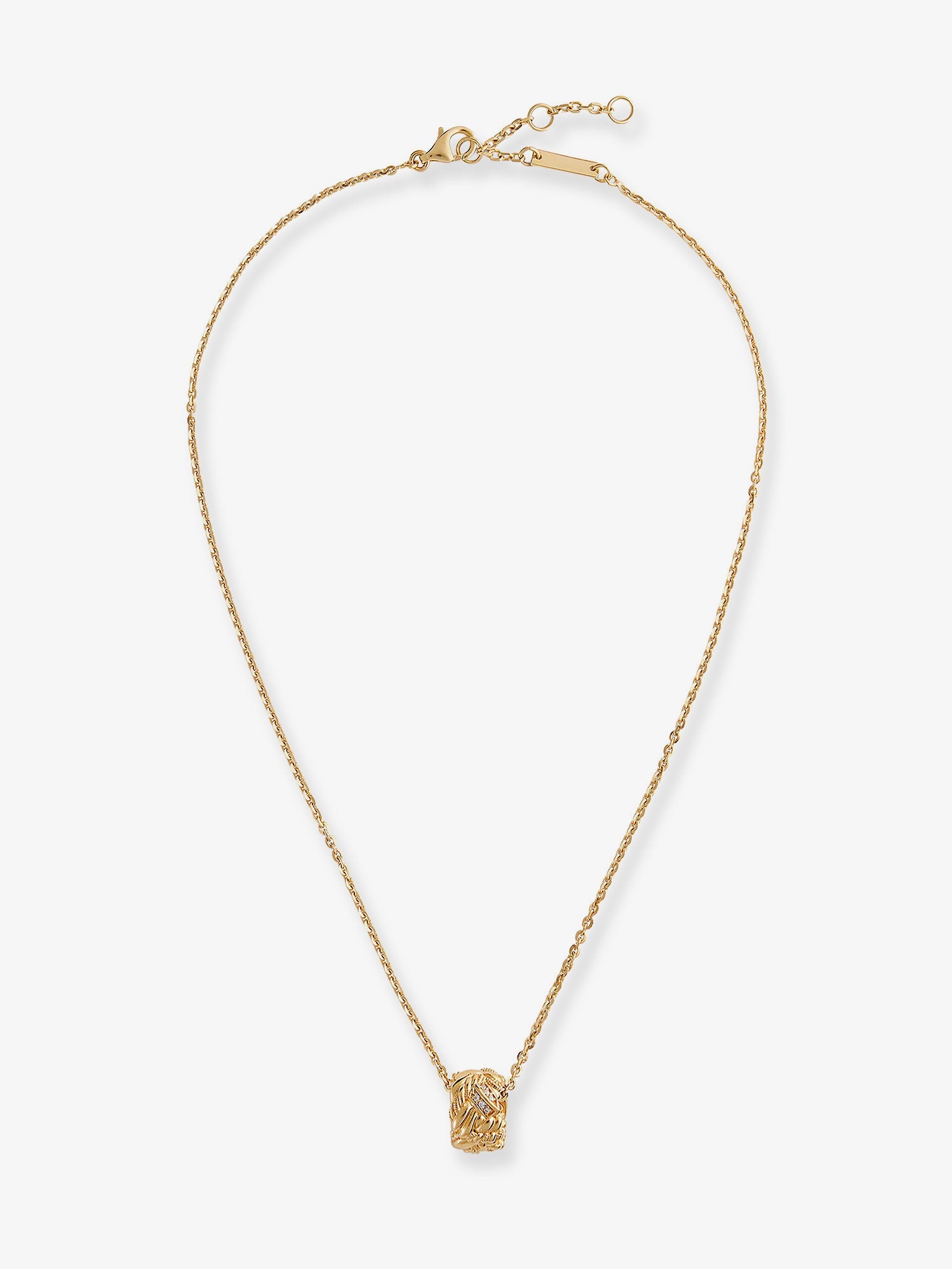 Bottega Veneta Silver Necklace With Intreccio Pendant