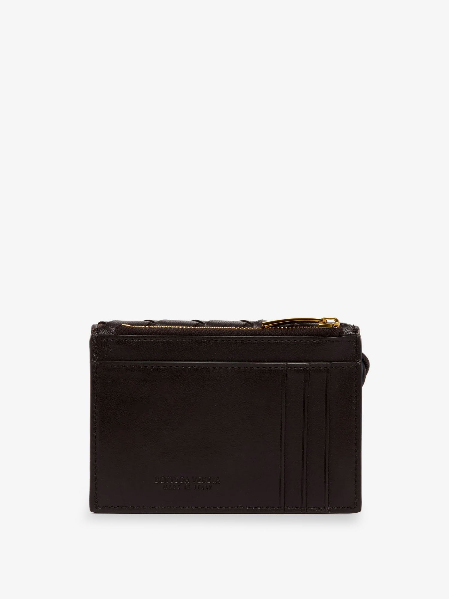 Bottega Veneta Andiamo Leather Card Holder With Intrecciato Motif