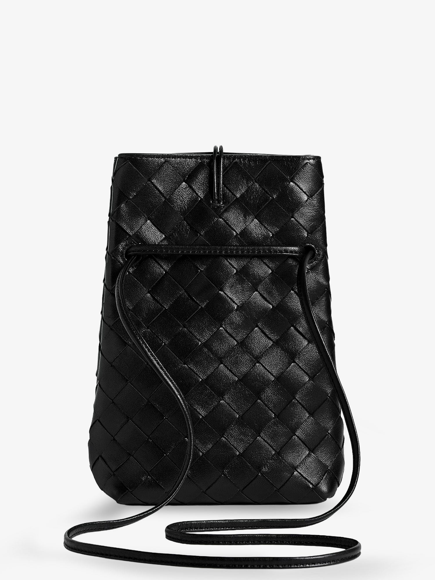 Bottega Veneta Andiamo Leather Smartphone Pochette With Intrecciato Motif