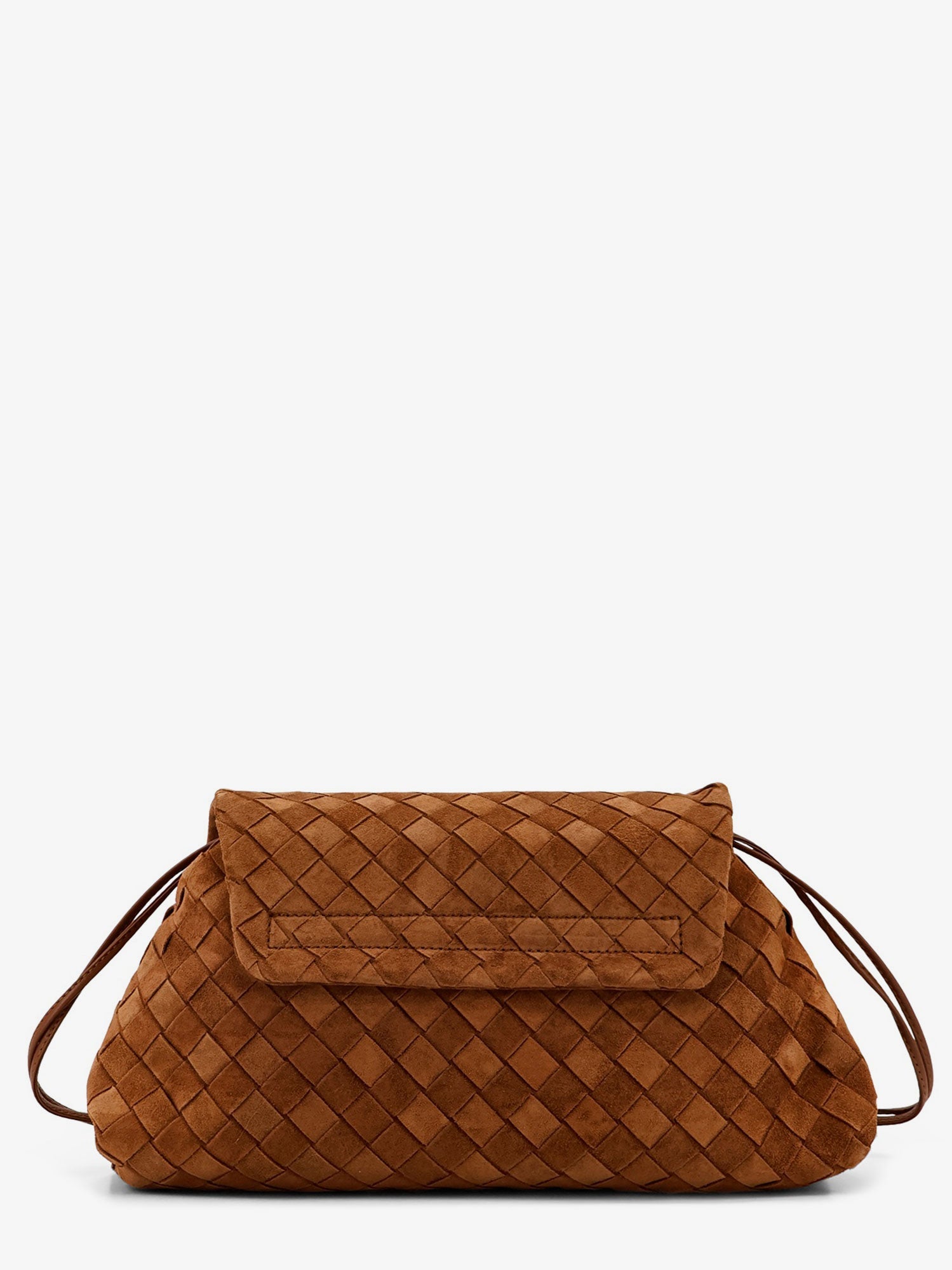 Bottega Veneta Giorno Suede Shoulder Bag With Intrecciato Motif