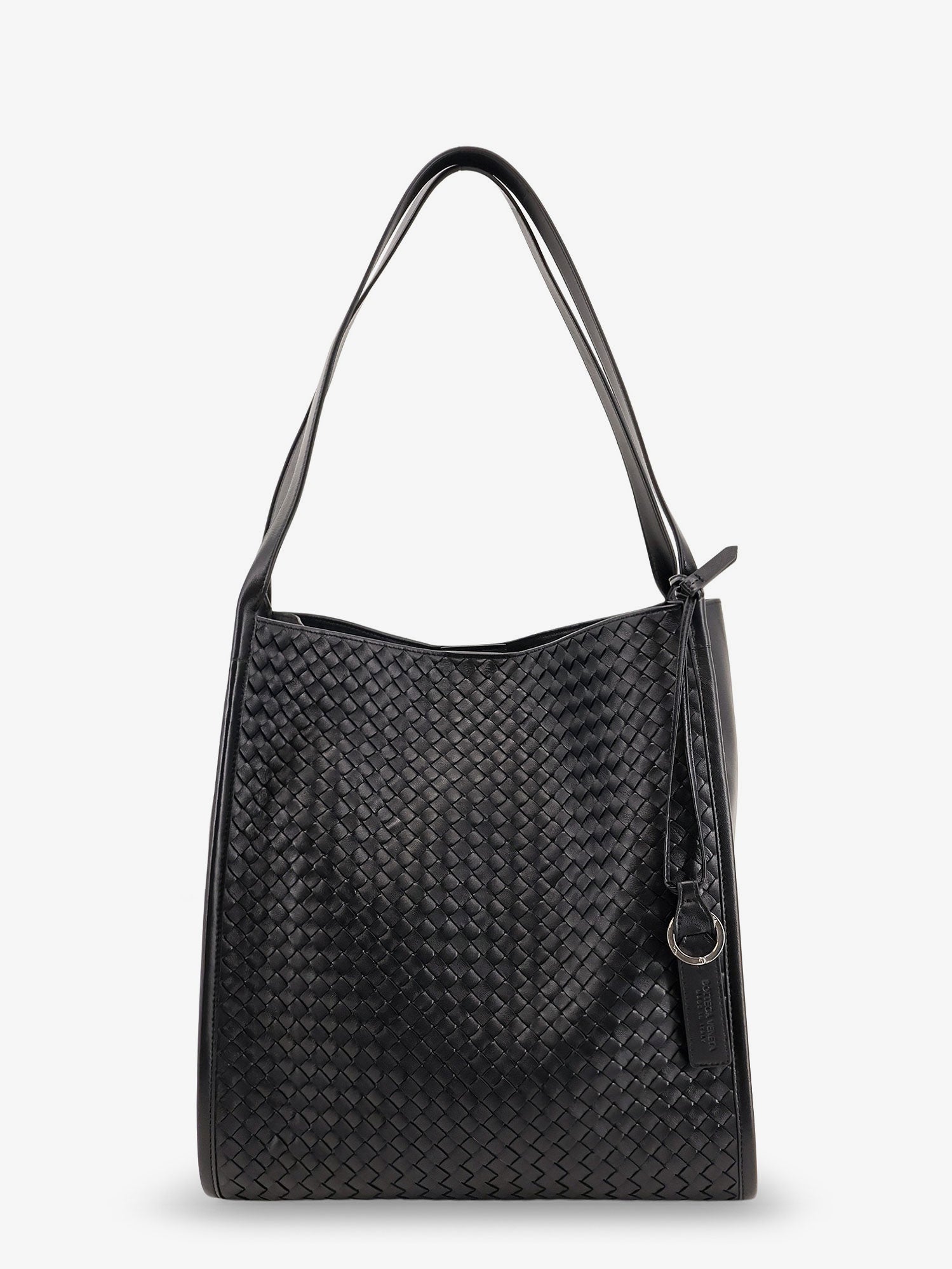 Bottega Veneta Corriere Leather Shoulder Bag With Intrecciato Pattern