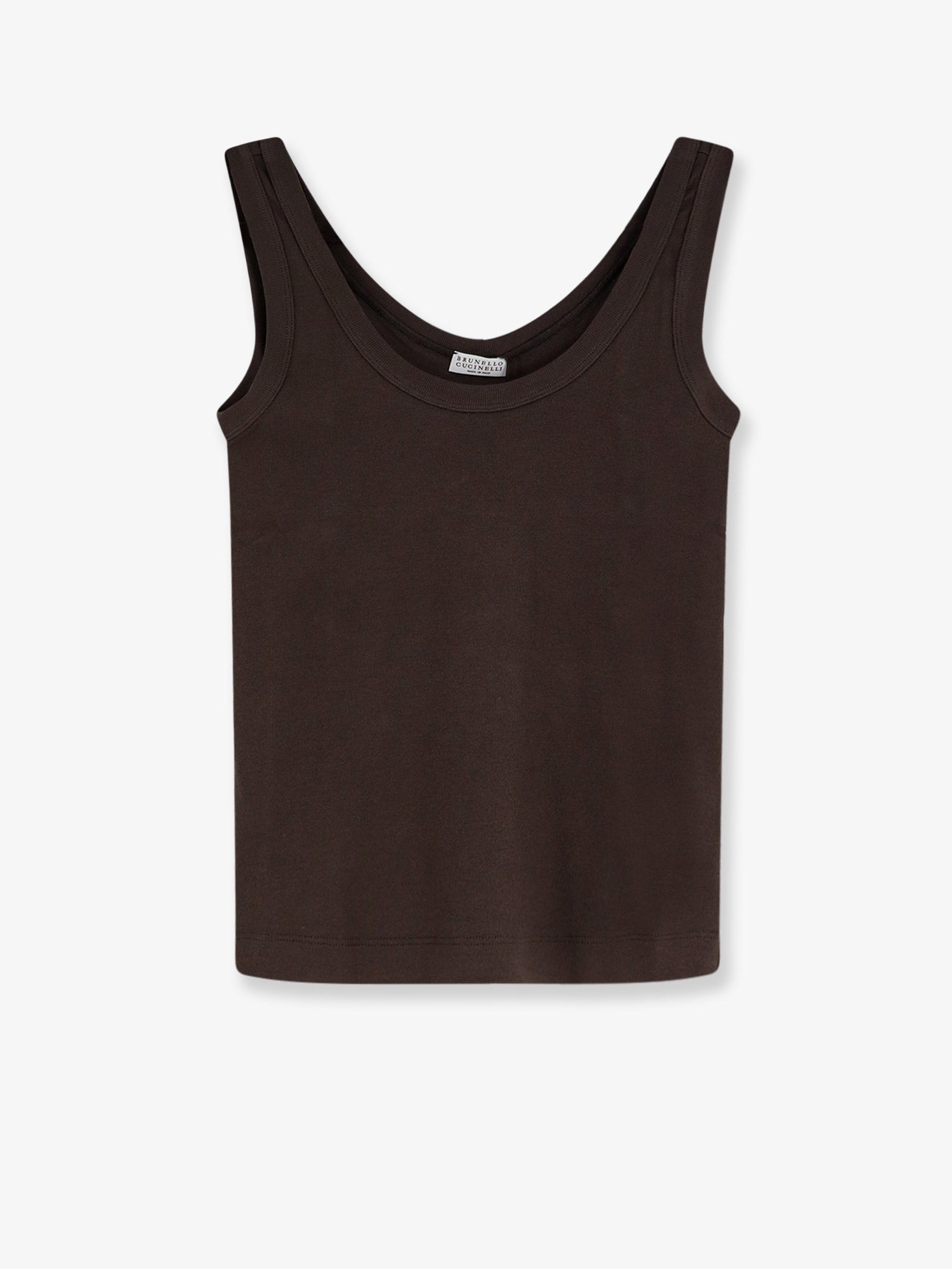 Brunello Cucinelli Cotton Blend Tank Top With Back Monili Detail