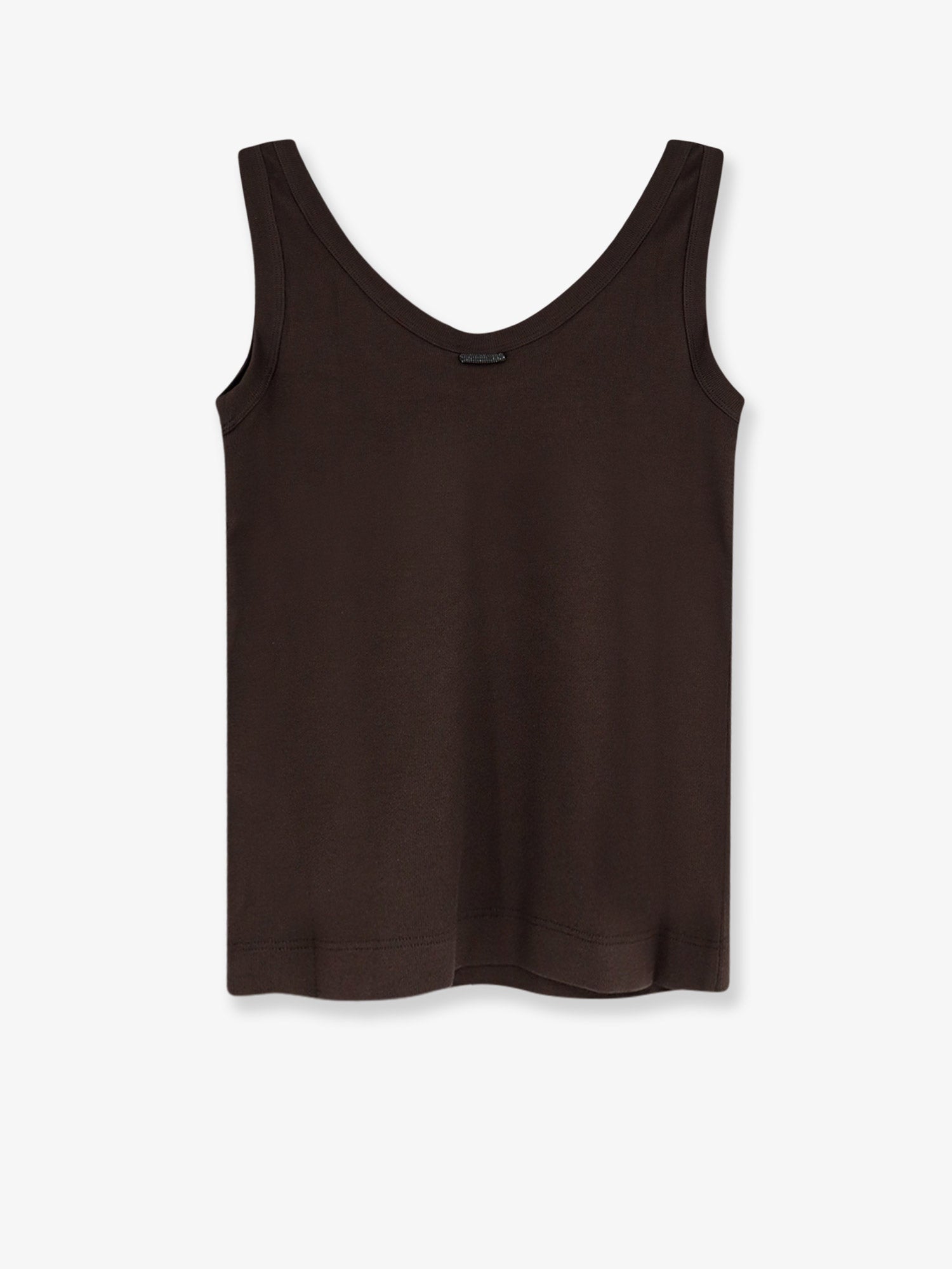 Brunello Cucinelli Cotton Blend Tank Top With Back Monili Detail