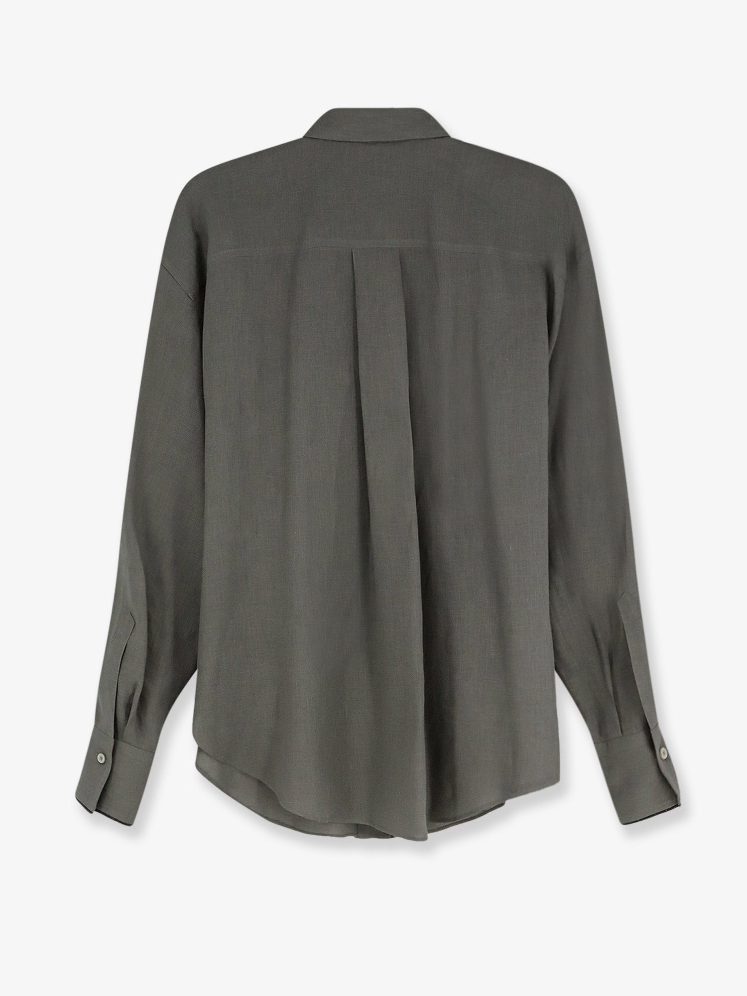 Brunello Cucinelli Linen Shirt With Monili Detail