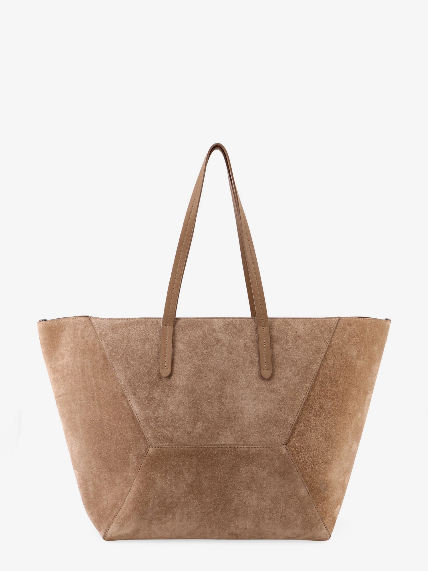 Brunello Cucinelli Bc Duo Suede Shoulder Bag With Engraved Logo