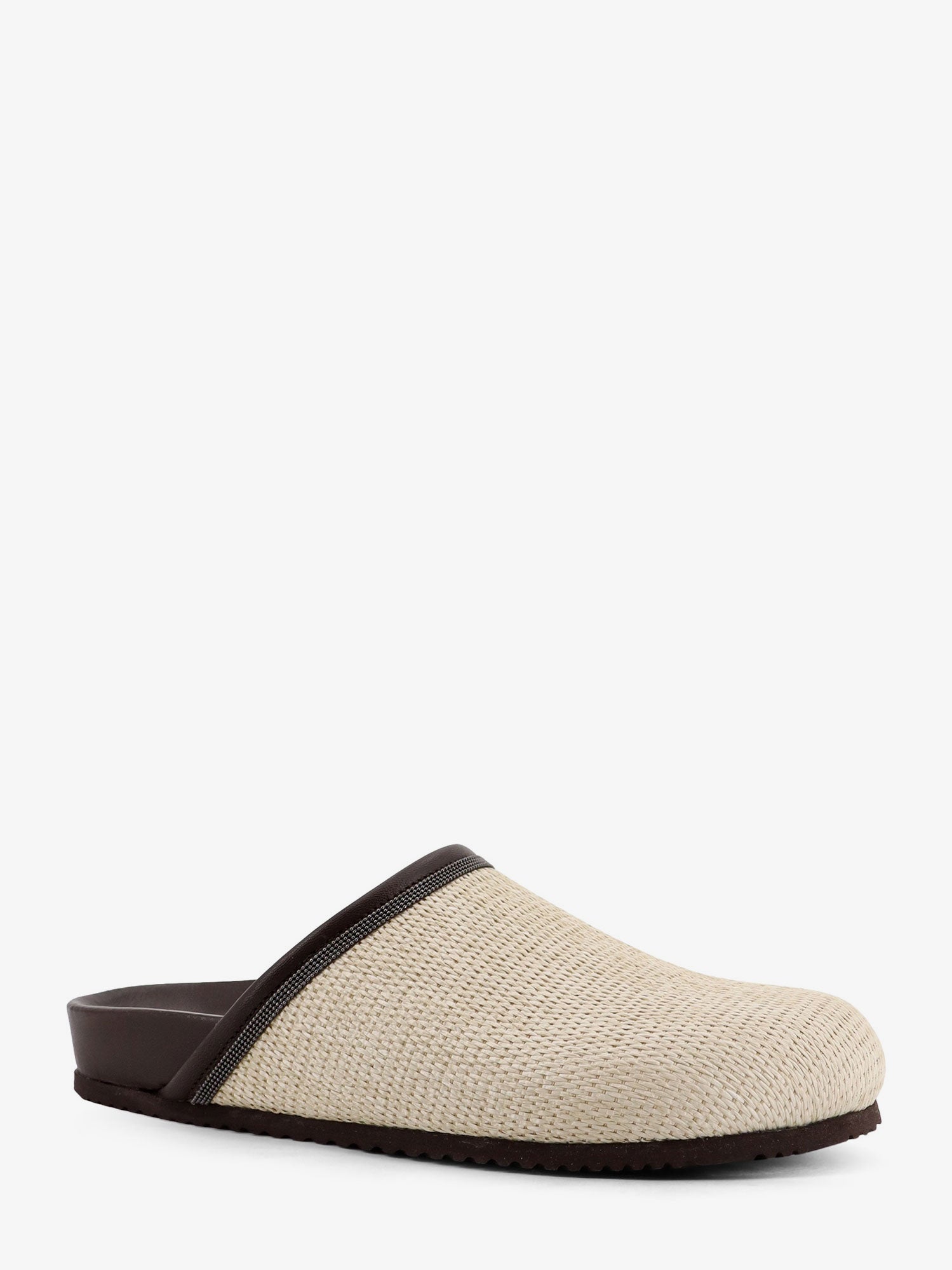 Brunello Cucinelli Raffia Sandals With Monili Insert