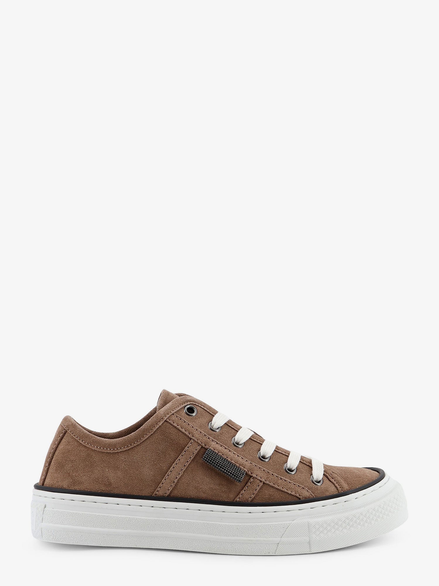 Brunello Cucinelli Suede Sneakers With Monili Detail On The Side