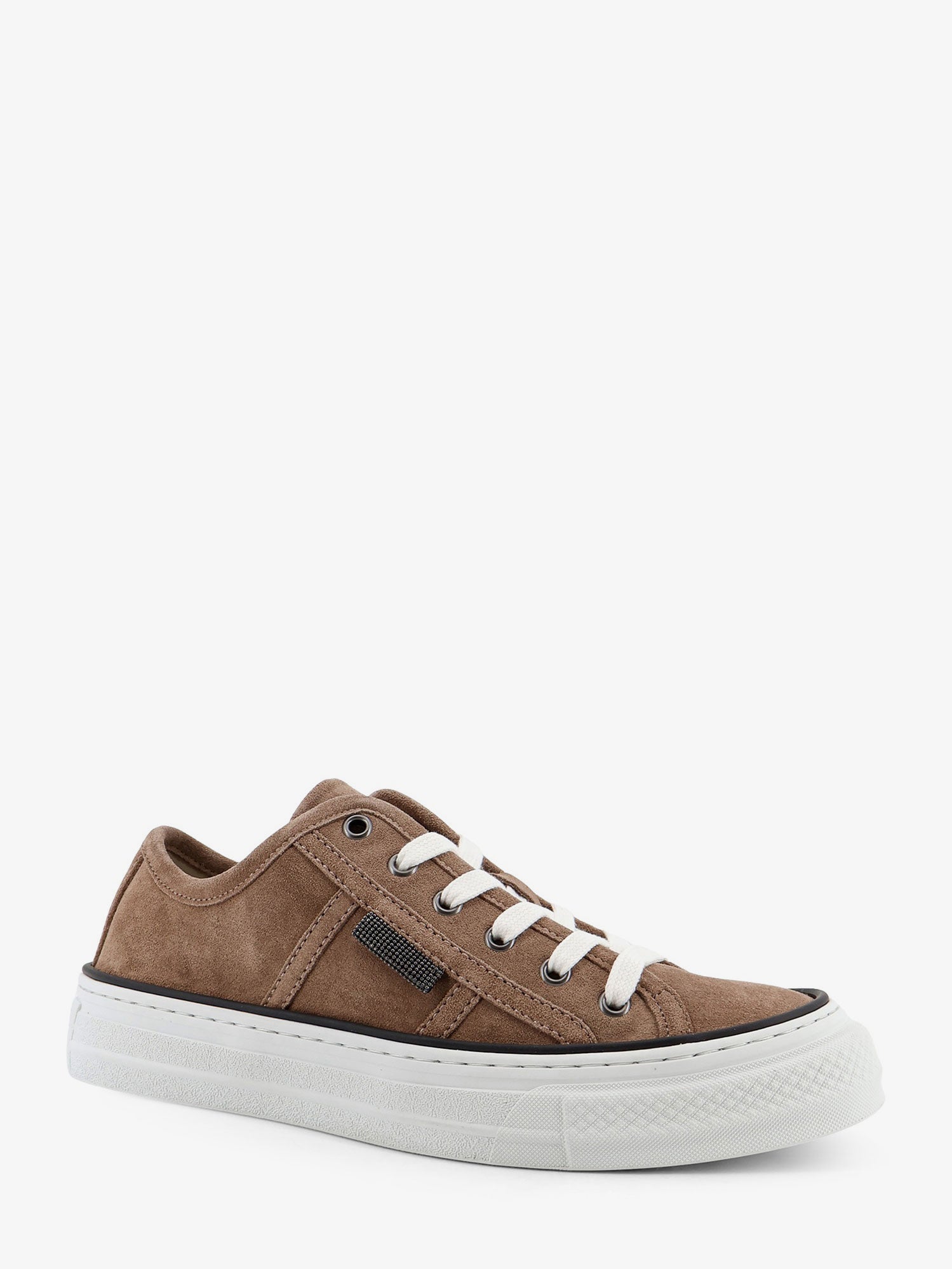 Brunello Cucinelli Suede Sneakers With Monili Detail On The Side