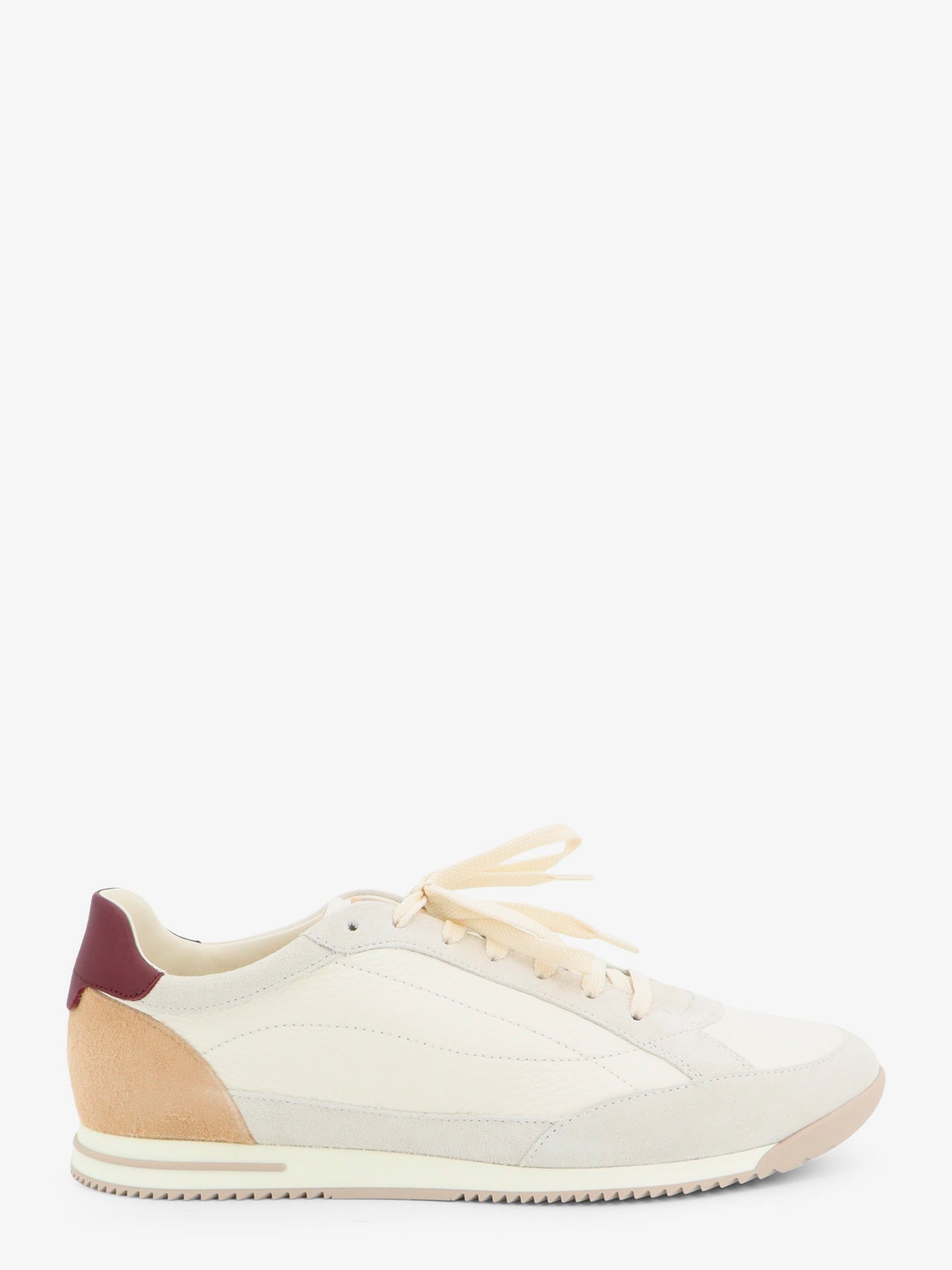Brunello Cucinelli Leather Sneakers With Suede Inserts