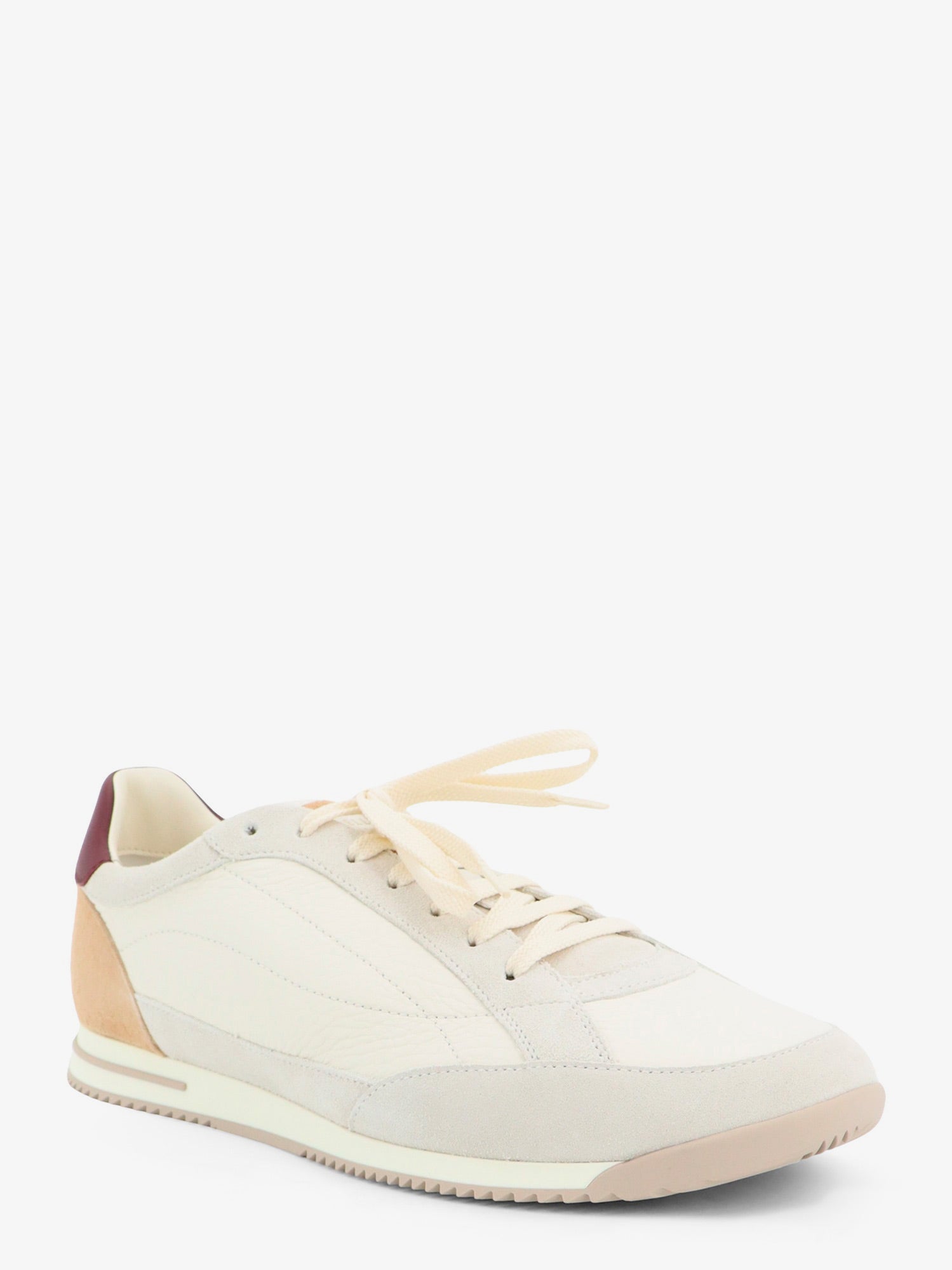 Brunello Cucinelli Leather Sneakers With Suede Inserts