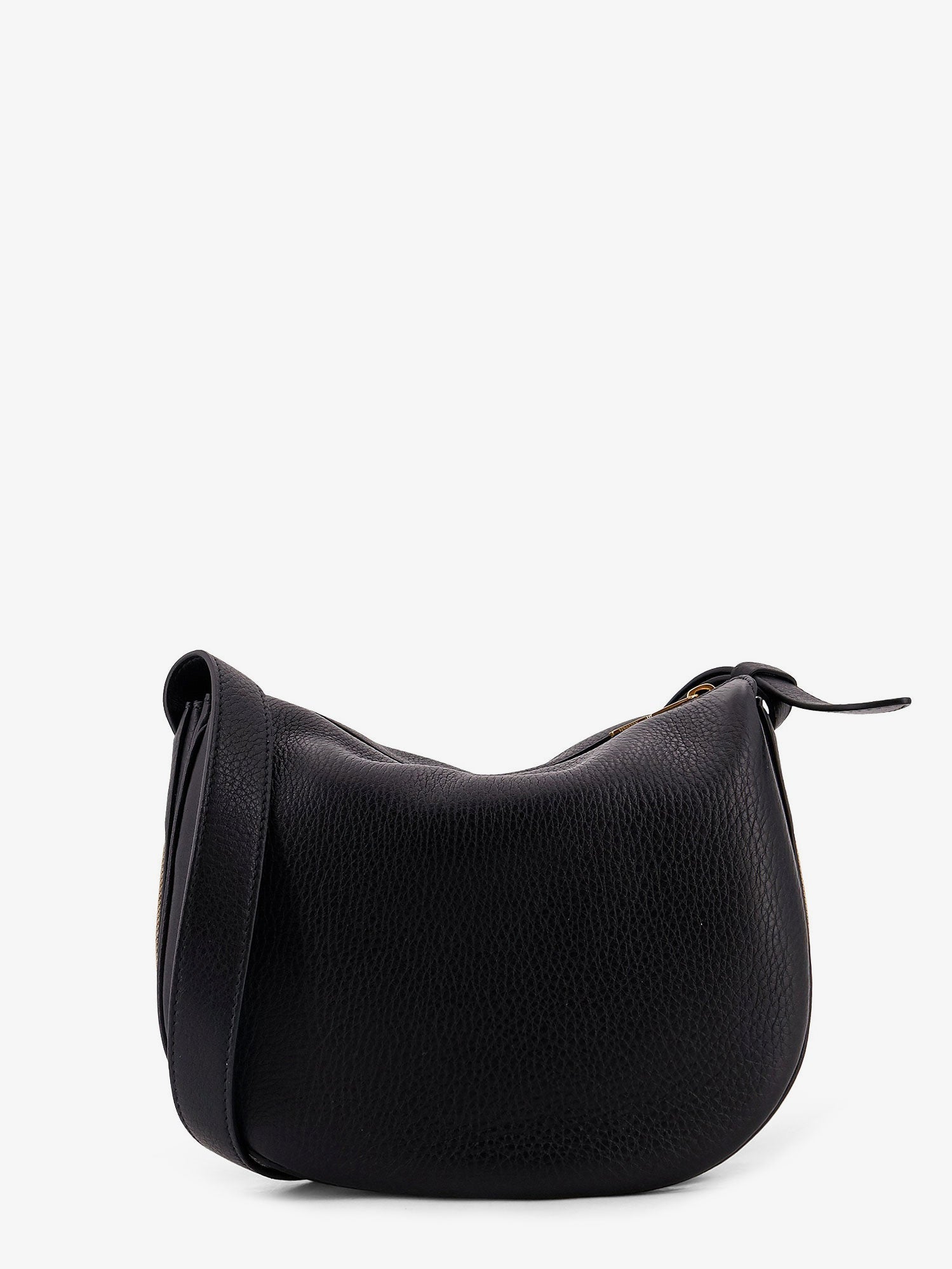 Burberry Hammered Leather Crossbody Bag With Logo Patch