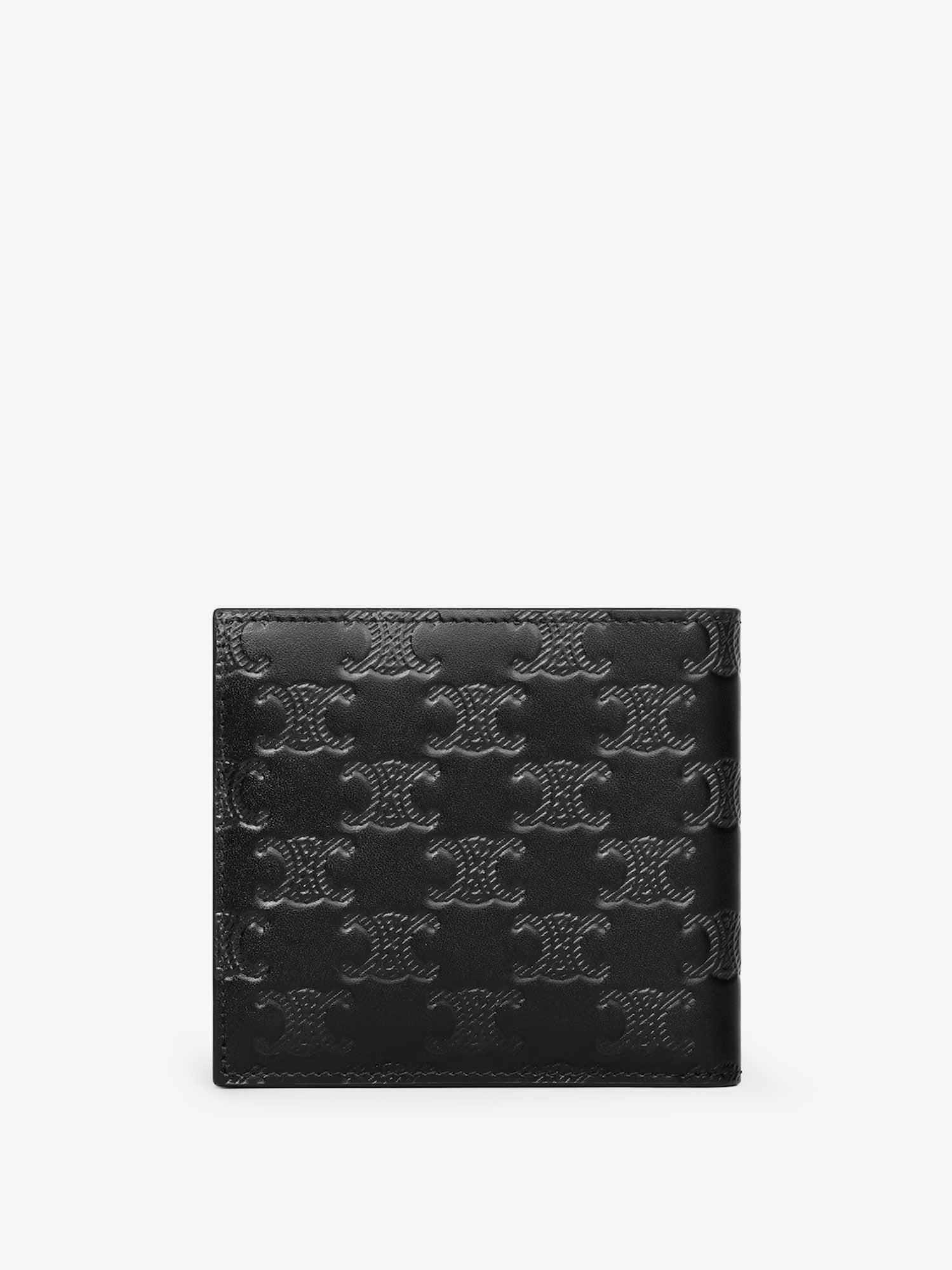 Celine Leather Bifold Wallet With Triomphe Motif