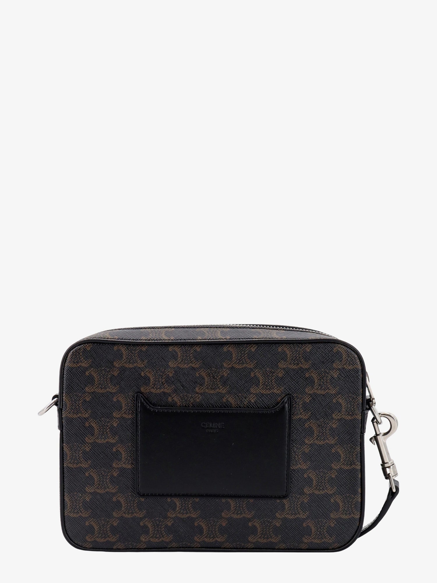 Celine Coated Canvas Messenger Crossbody Bag With Triomphe Logo All-over