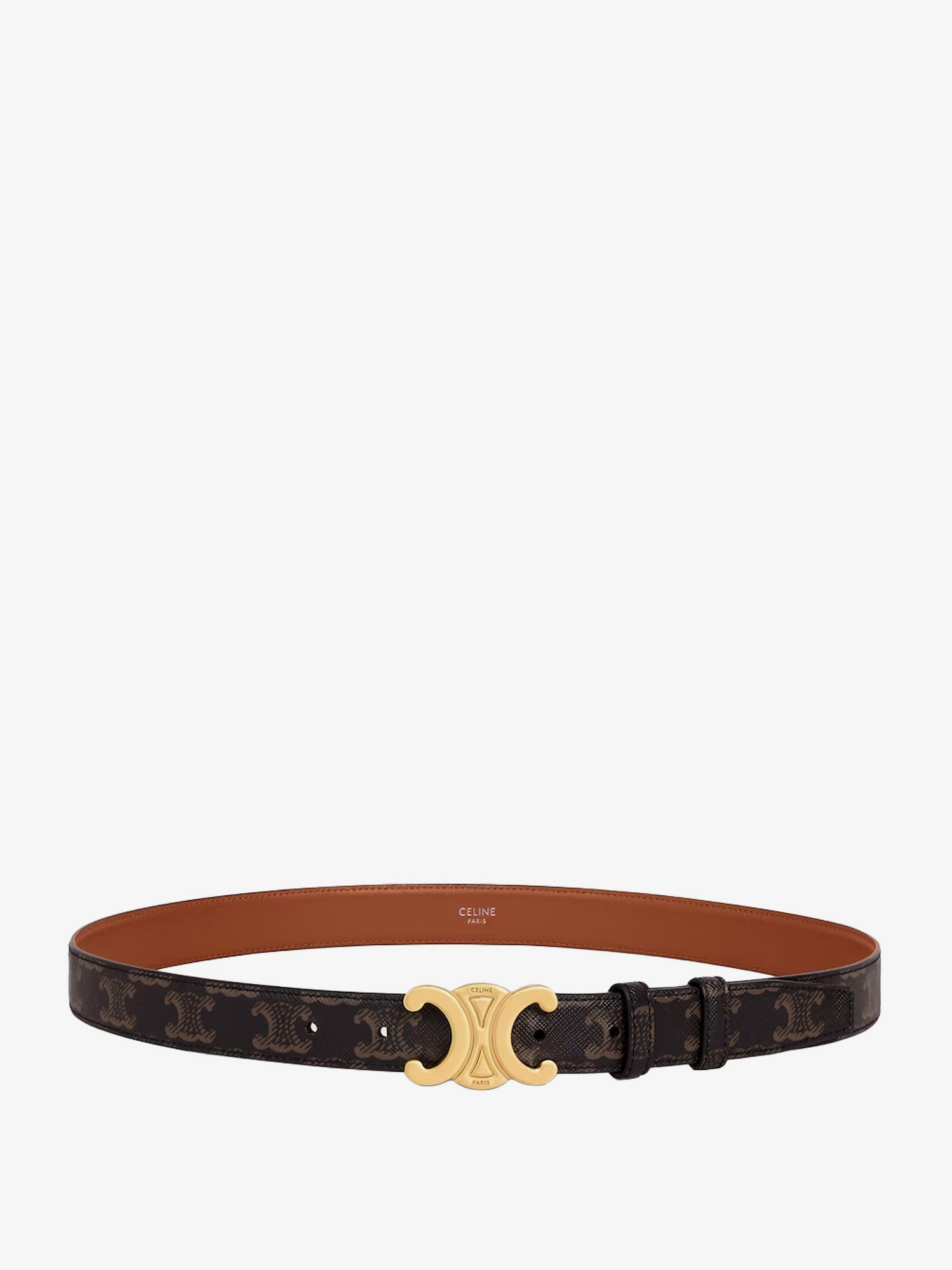 Celine Triomphe Coated Canvas Belt