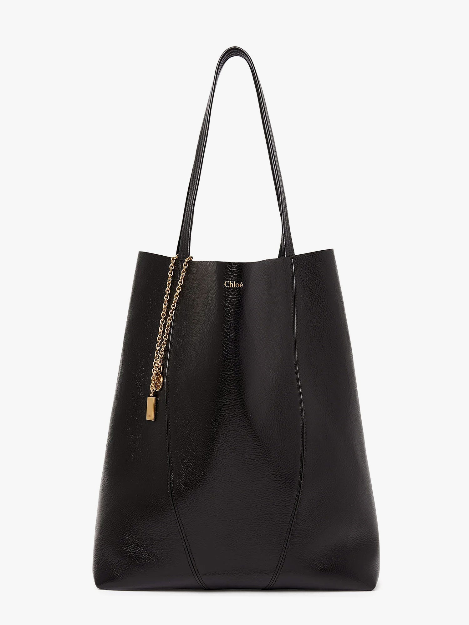 Chloé Spin Leather Shoulder Bag With Lettering Logo On The Front