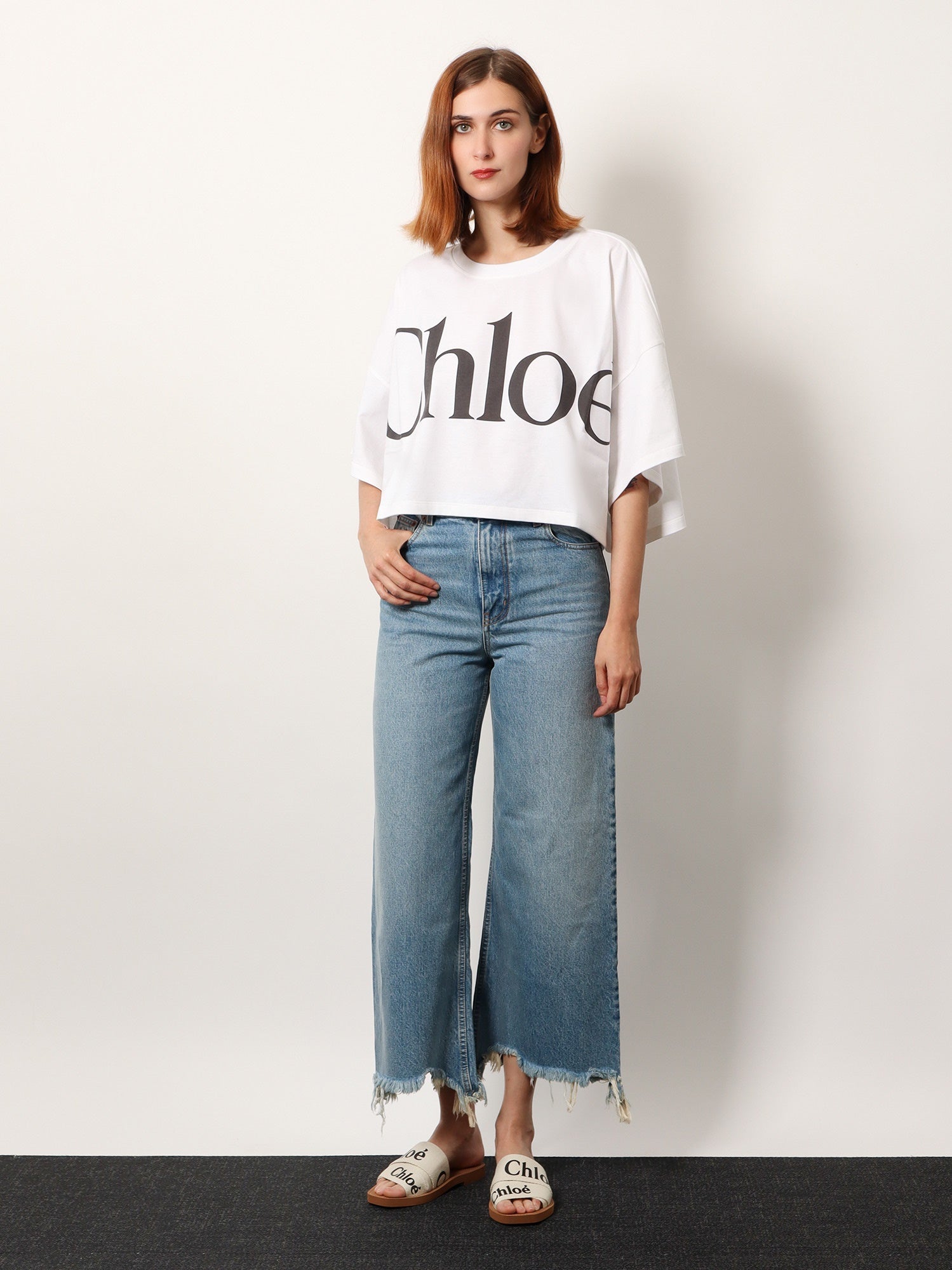 Chloé Cotton T-shirt With Maxi Logo On The Front
