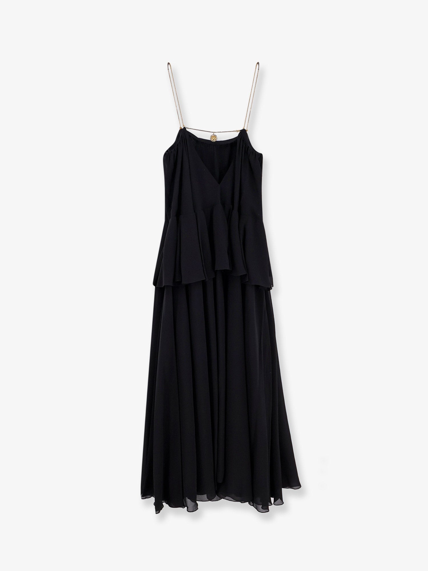 Chloé Flounced Silk Long Dress