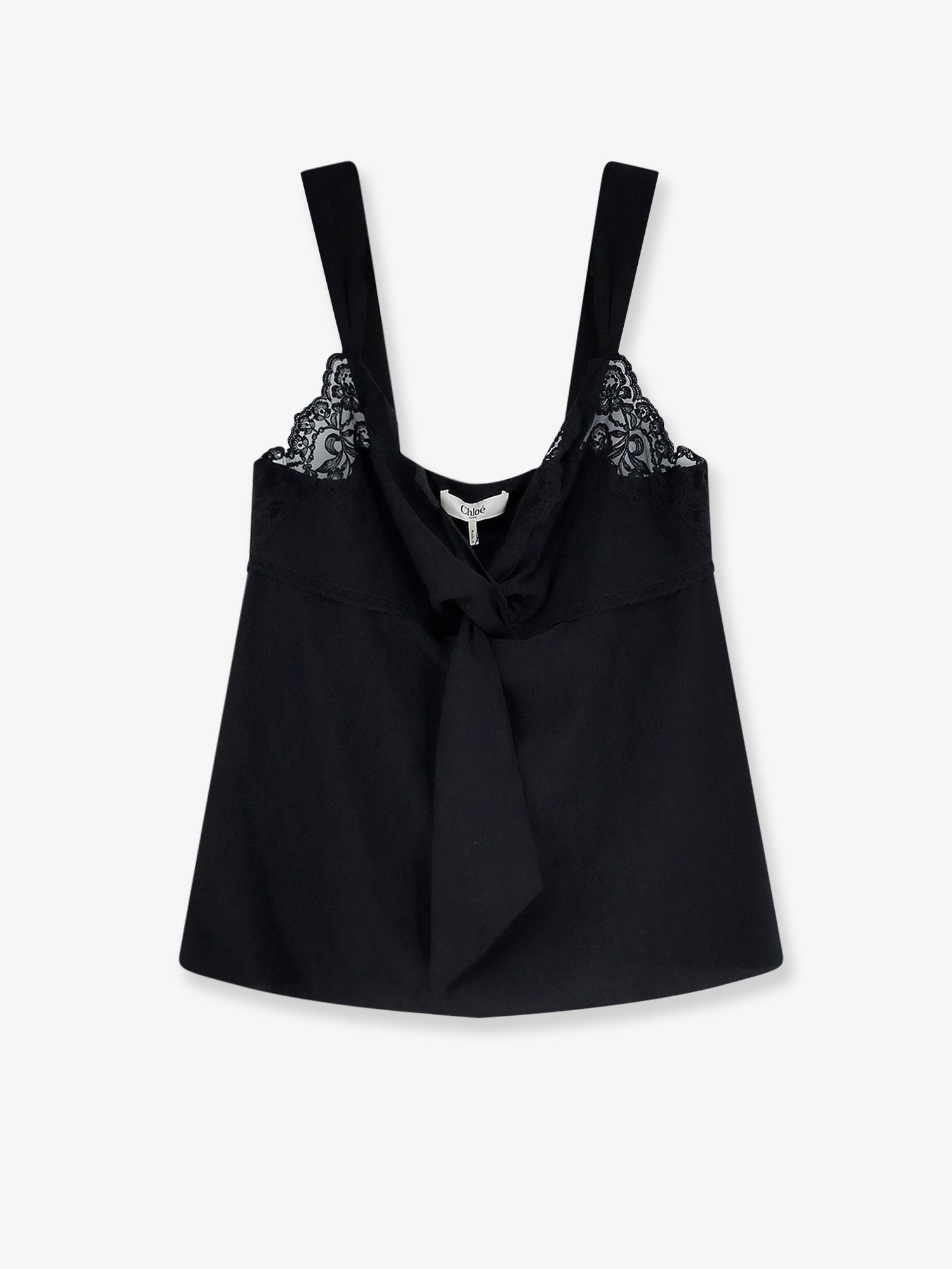 Chloé Silk Top With Lace Profile