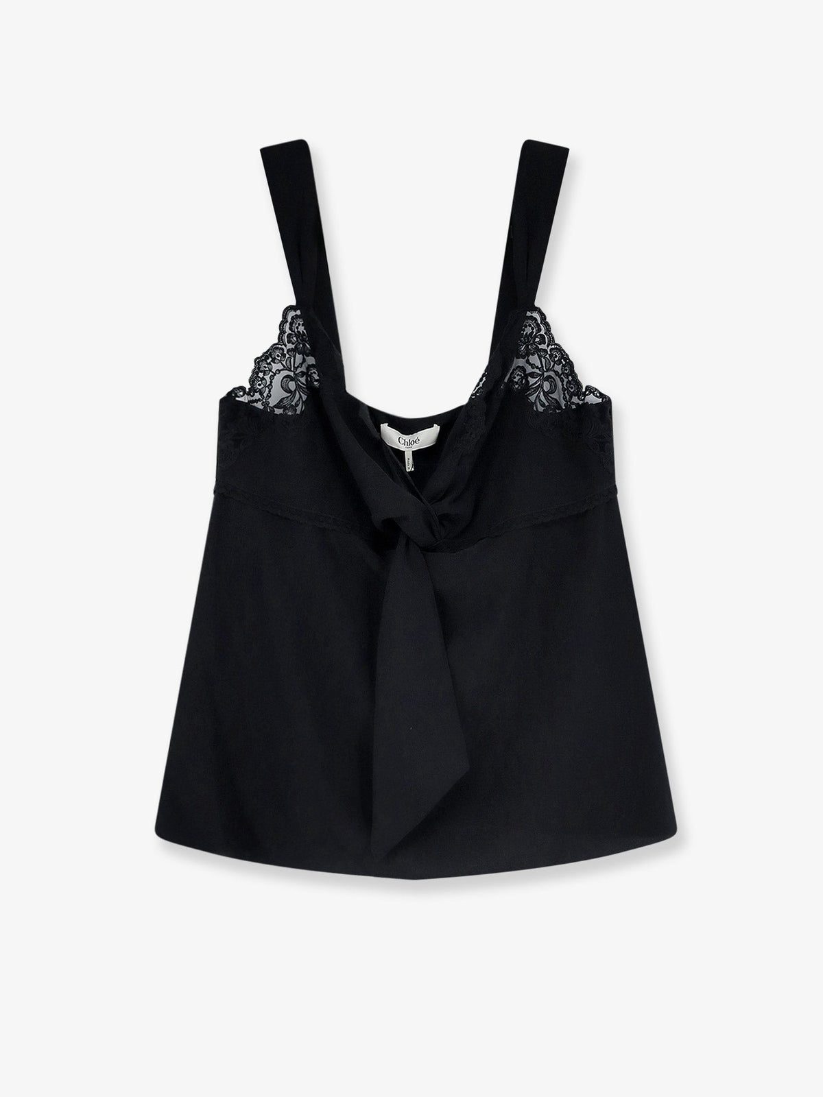 Chloé Silk Top With Lace Profile