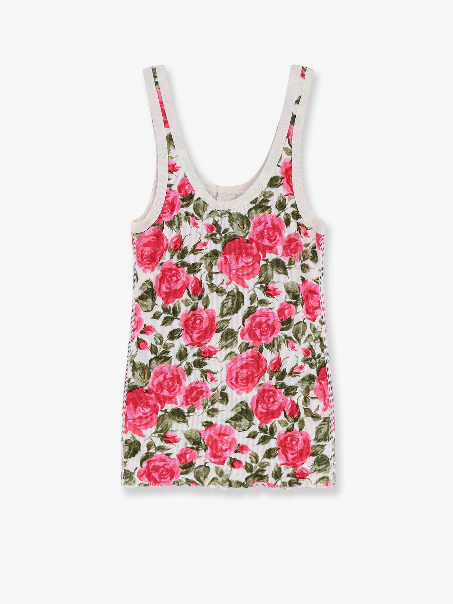 Chloé Cotton Henley Tank Top With All-over Floral Pattern